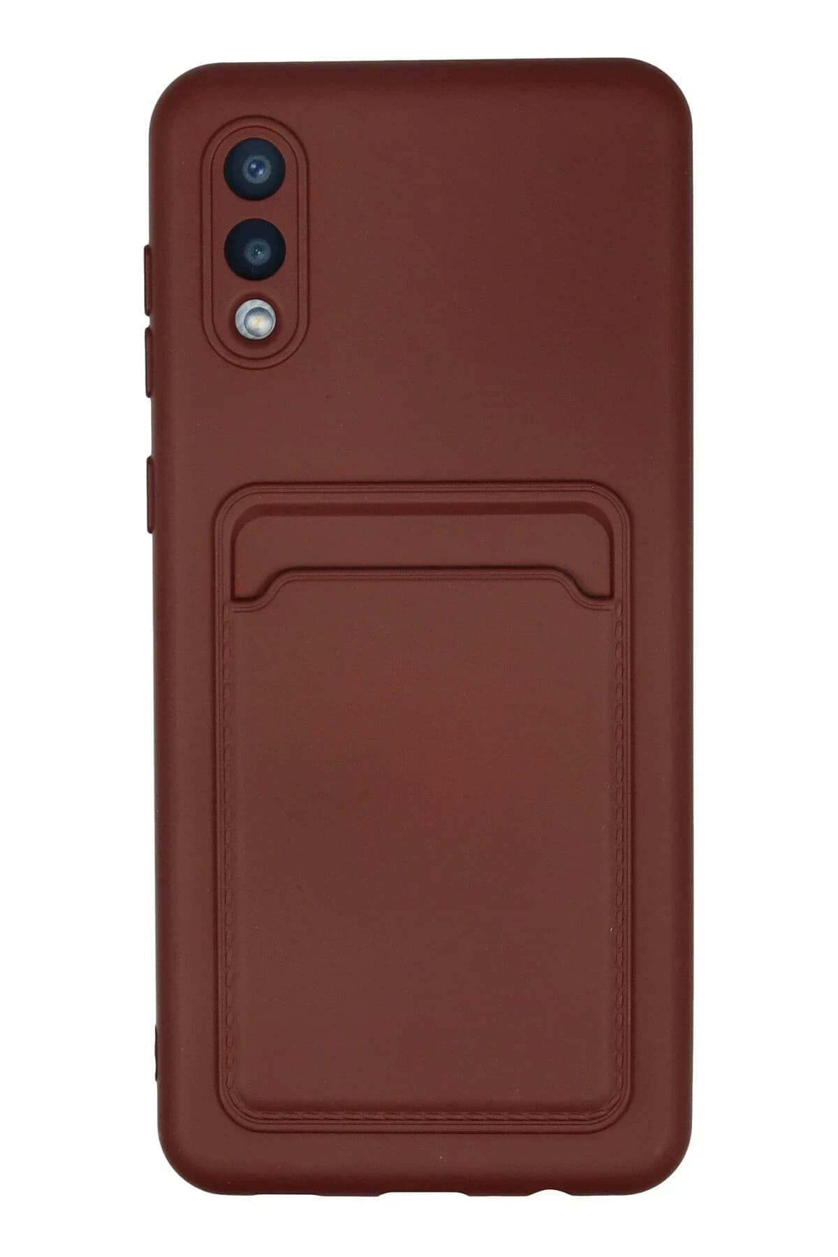 uryport Samsung Galaxy A02 Kılıf Kelvin Kartvizitli Silikon - Bordo