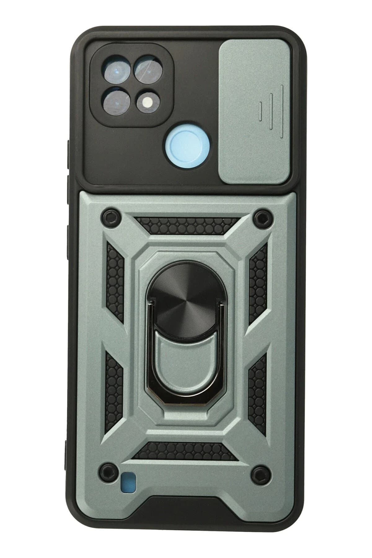 uryport Realme C21 Kılıf Pars Lens Yüzüklü Silikon - Yeşil