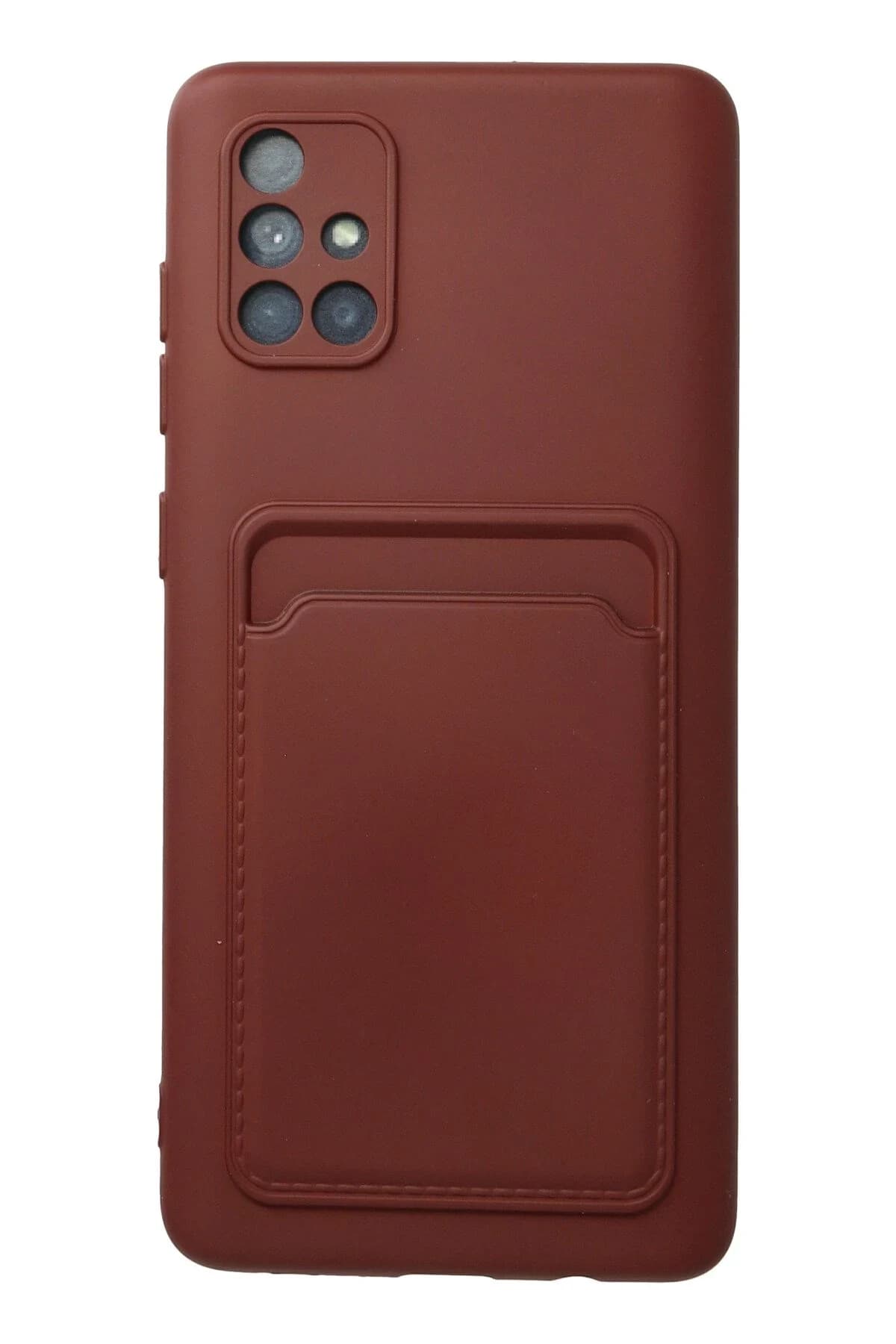 uryport Samsung Galaxy A71 Kılıf Kelvin Kartvizitli Silikon - Bordo