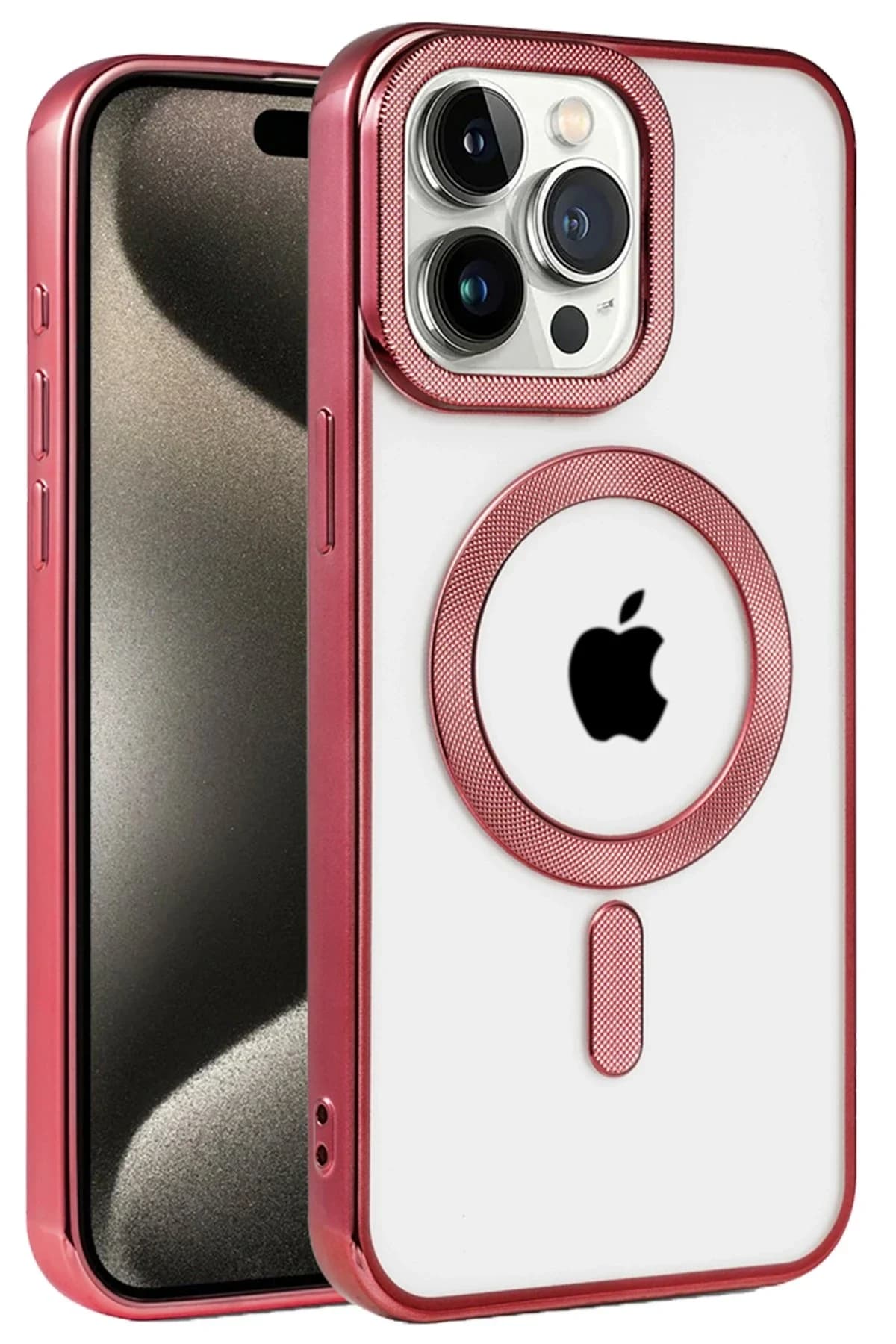 uryport Apple iPhone 15 Pro Max Kılıf Kronos Magsafe Kapak - Bordo