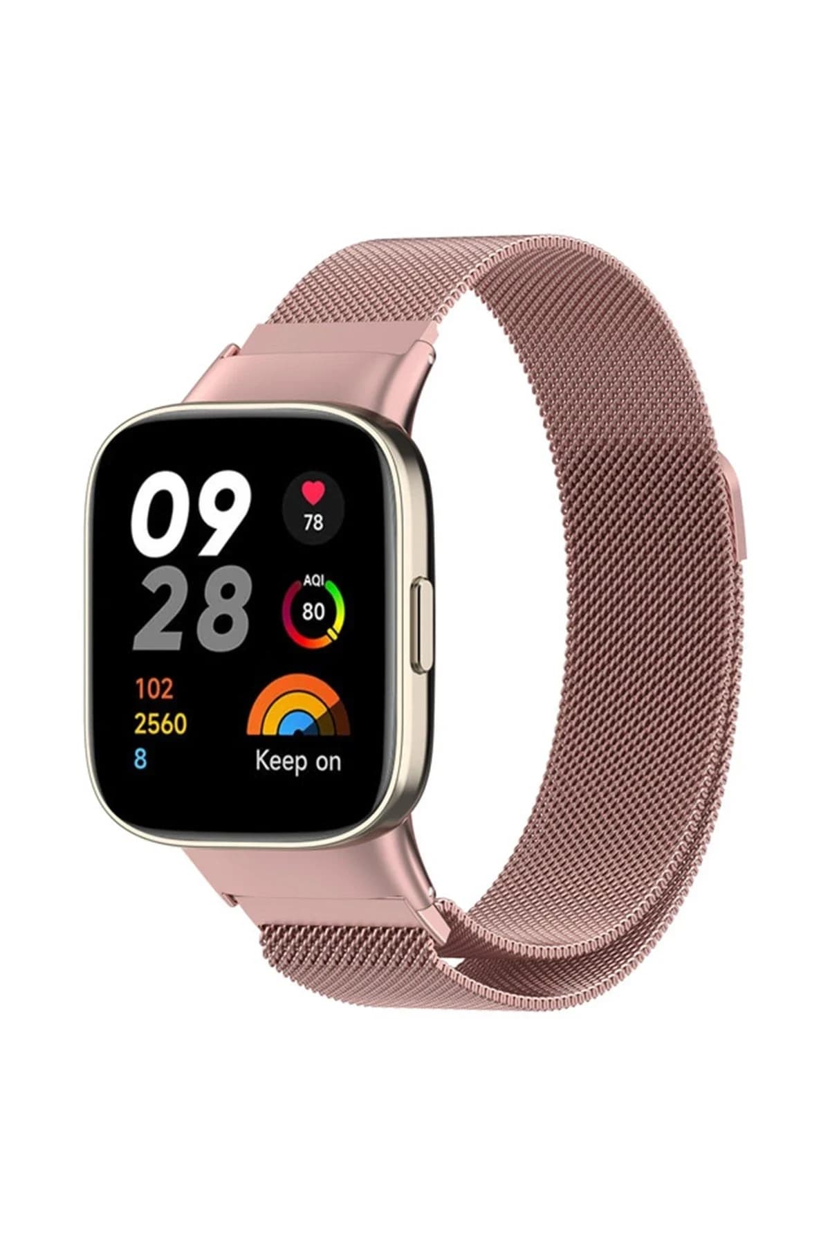 uryport Xiaomi Redmi Watch 3 Metal Mıknatıslı Kordon - Rose