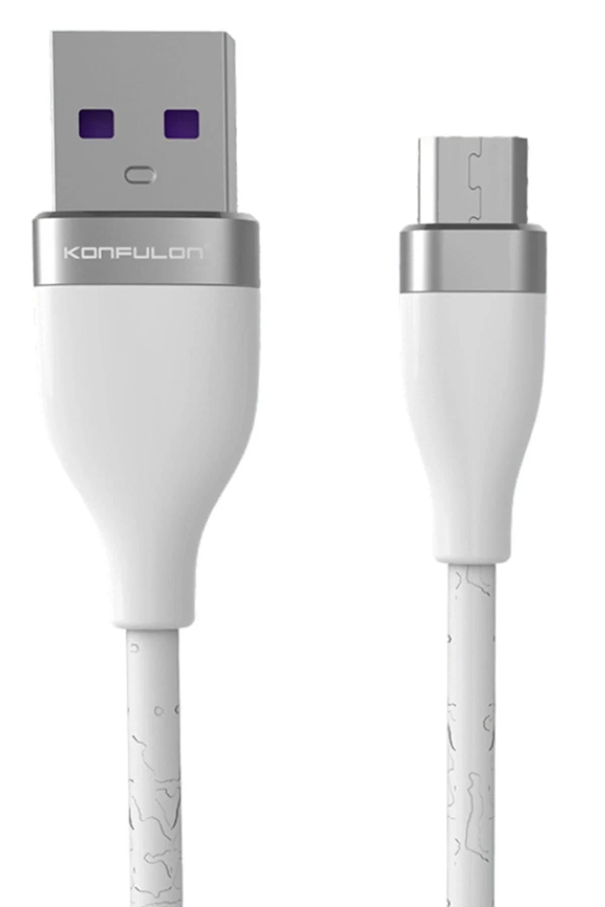 Konfulon S82 Seramik Uçlu Micro USB Kablo 1M 3.1A - Beyaz
