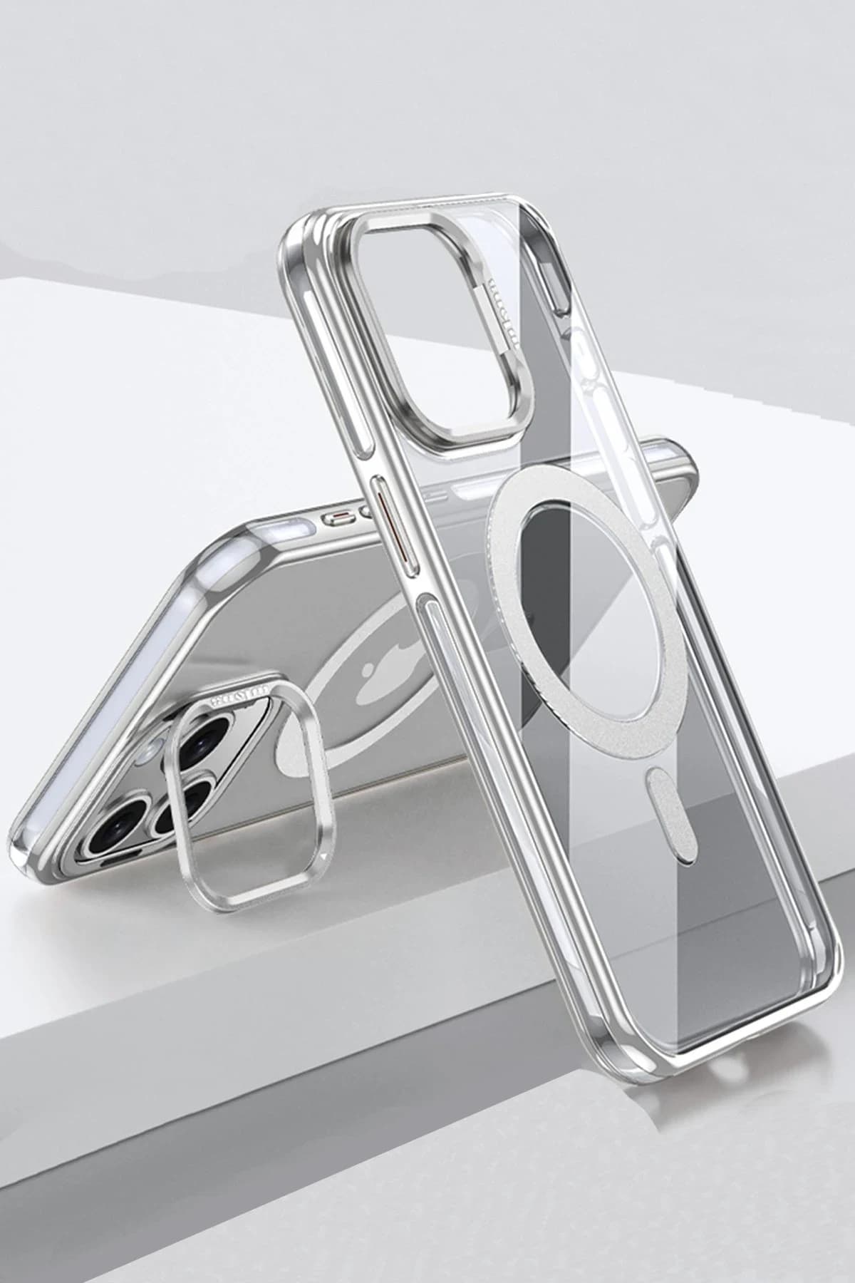 Joko Apple iPhone 14 Pro Max Drop Magsafe Kapak - Gümüş