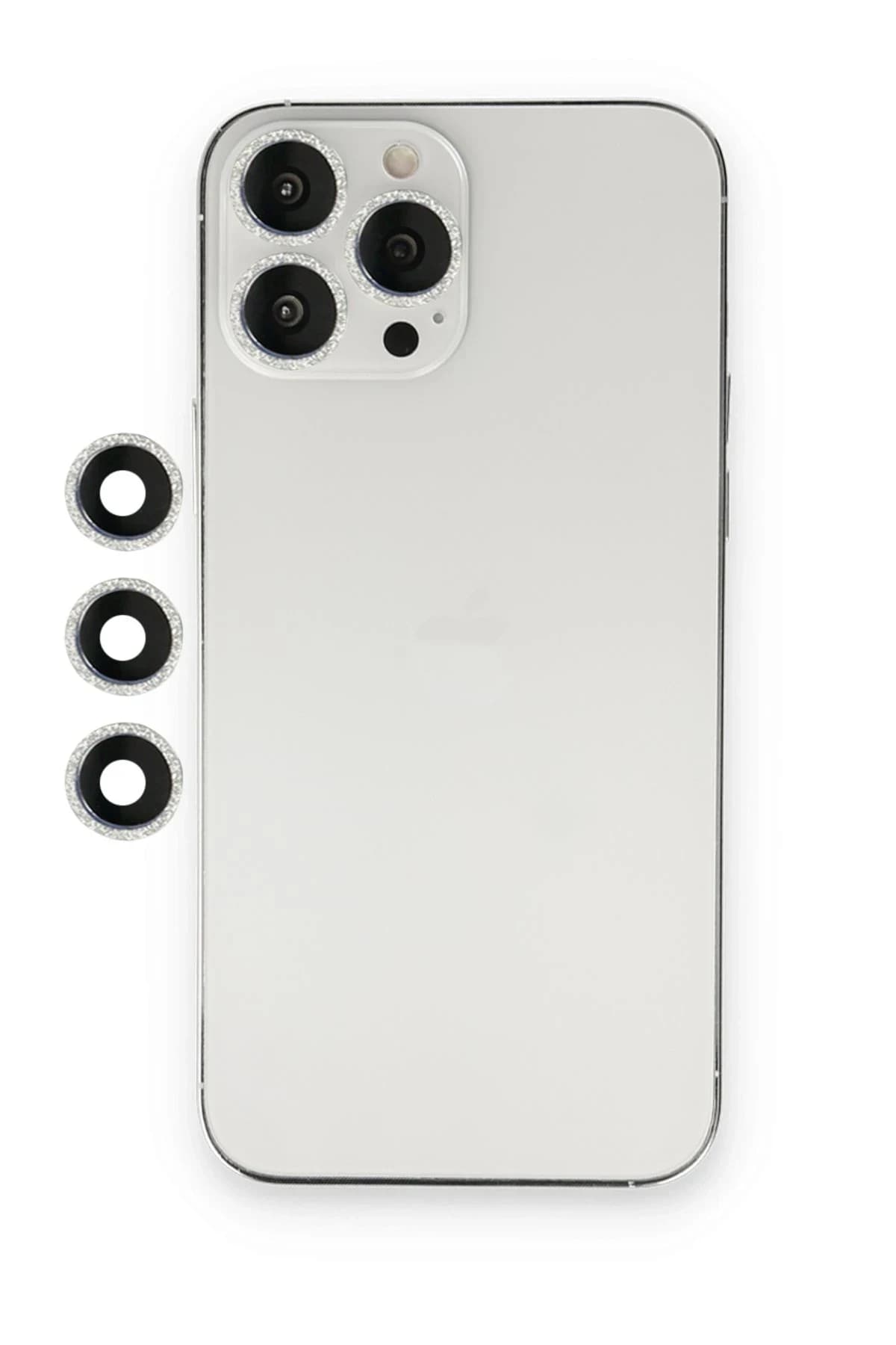 uryport Apple iPhone 14 Pro Max Shine Kamera Lens - Gümüş