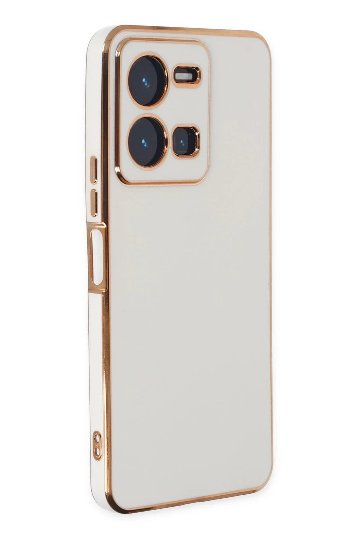 uryport Vivo Y35 Kılıf Volet Silikon - Beyaz