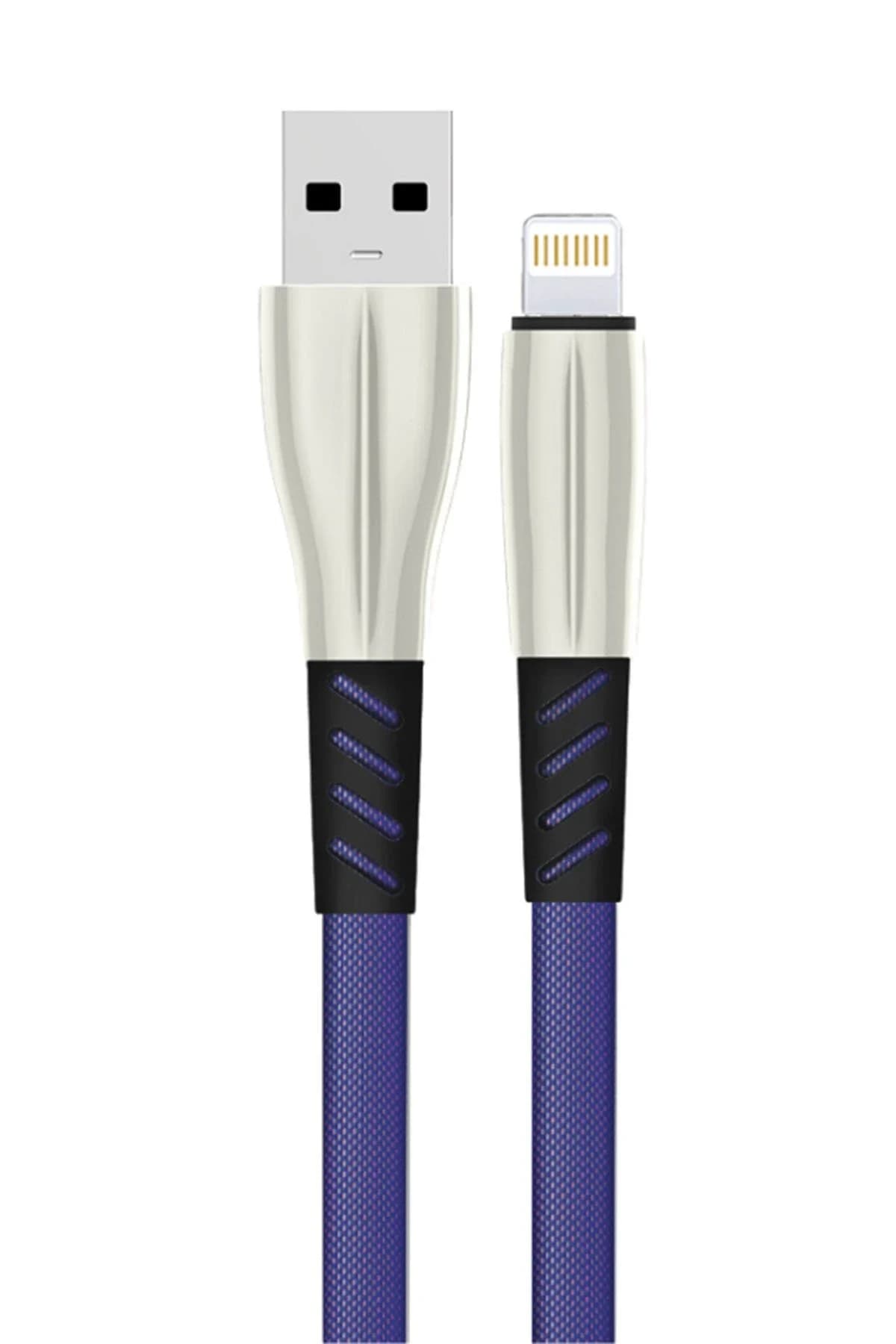 Konfulon S89 Metal Uçlu Lightning Kablo iphone Uyumlu 1M 2.4A - Mavi