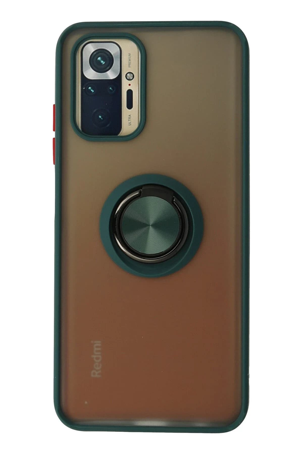 uryport Xiaomi Redmi Note 10 Kılıf Montreal Yüzüklü Silikon Kapak - Yeşil