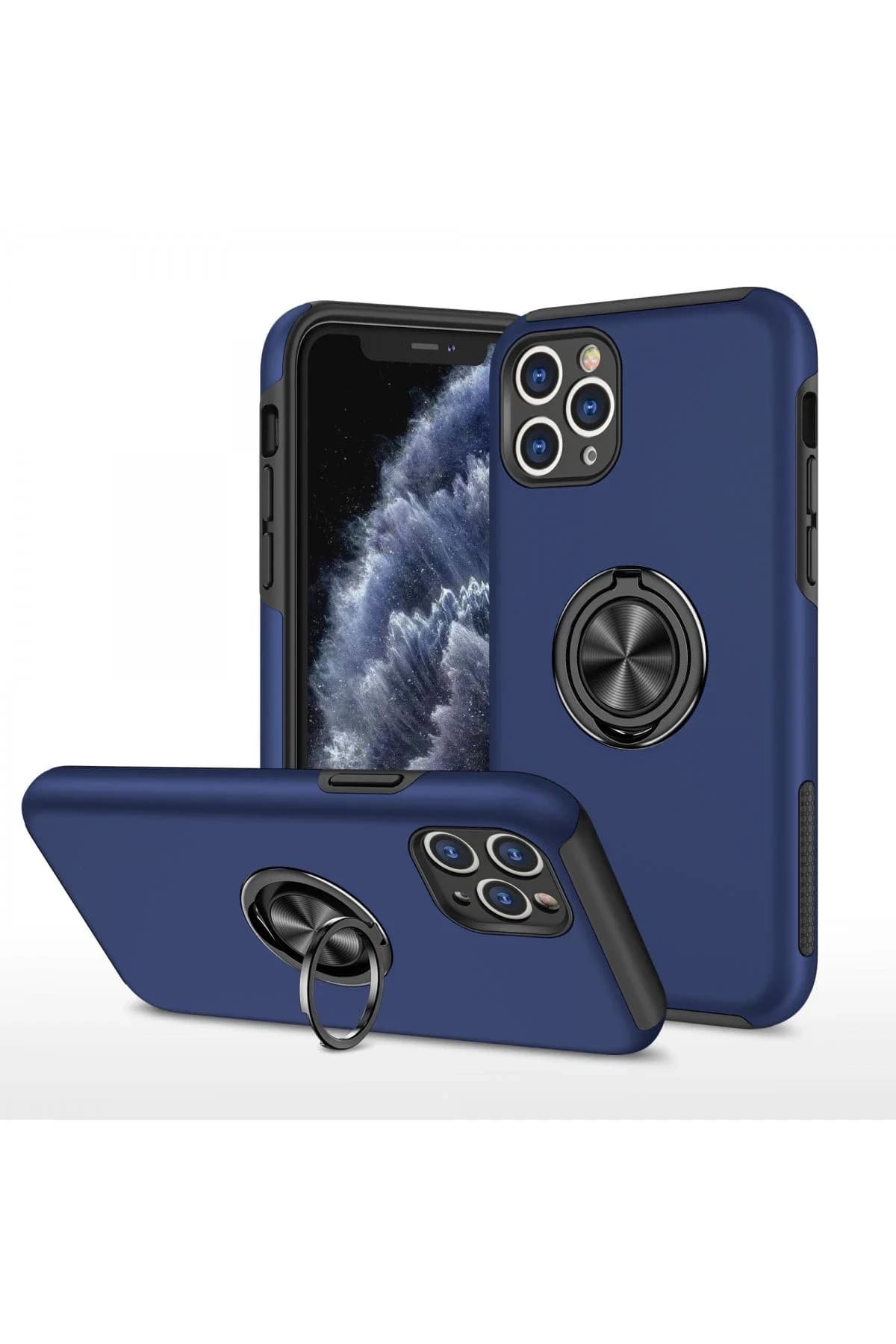 uryport Apple iPhone 11 Pro Kılıf Elit Yüzüklü Kapak - Lacivert