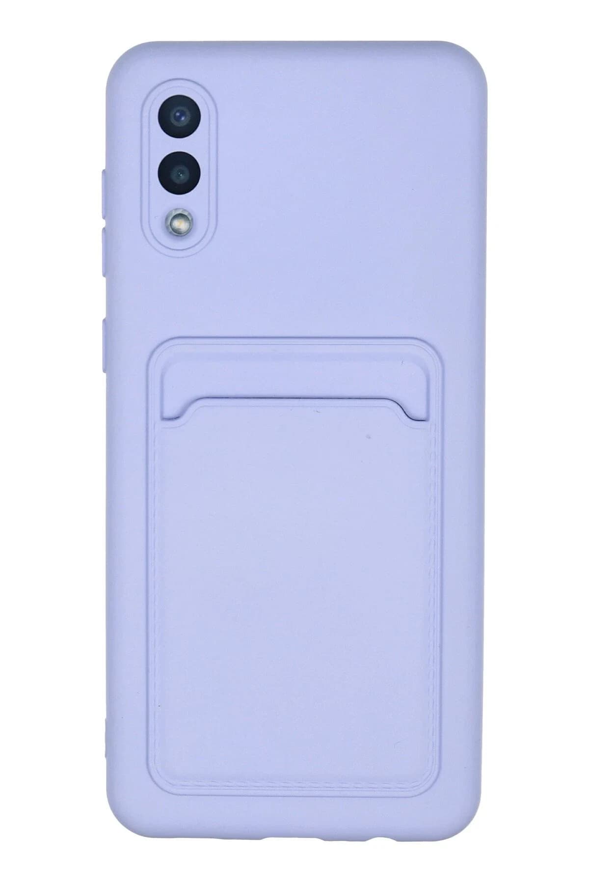 uryport Samsung Galaxy A02 Kılıf Kelvin Kartvizitli Silikon - Lila