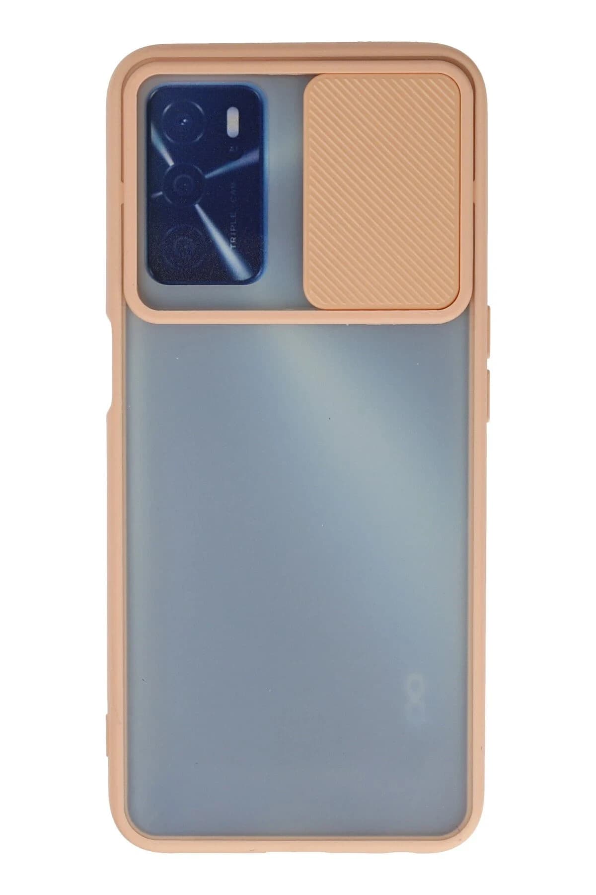 uryport Oppo A16 Kılıf Palm Buzlu Kamera Sürgülü Silikon - Pembe