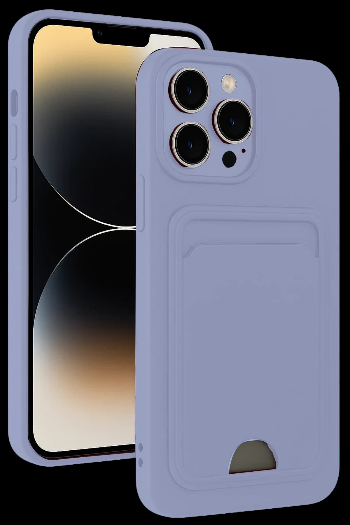 uryport Apple iPhone 15 Pro Kılıf Kelvin Kartvizitli Silikon - Lila