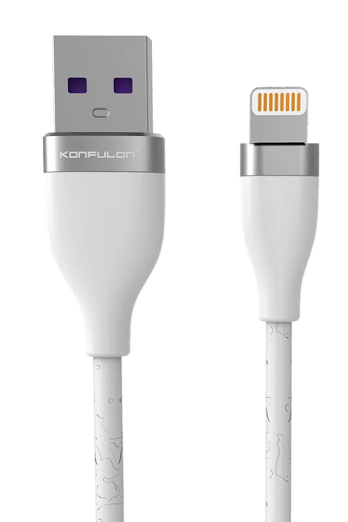 Konfulon S83 Seramik Uçlu Lightning Kablo iphone Uyumlu 1M 3.1A - Beyaz