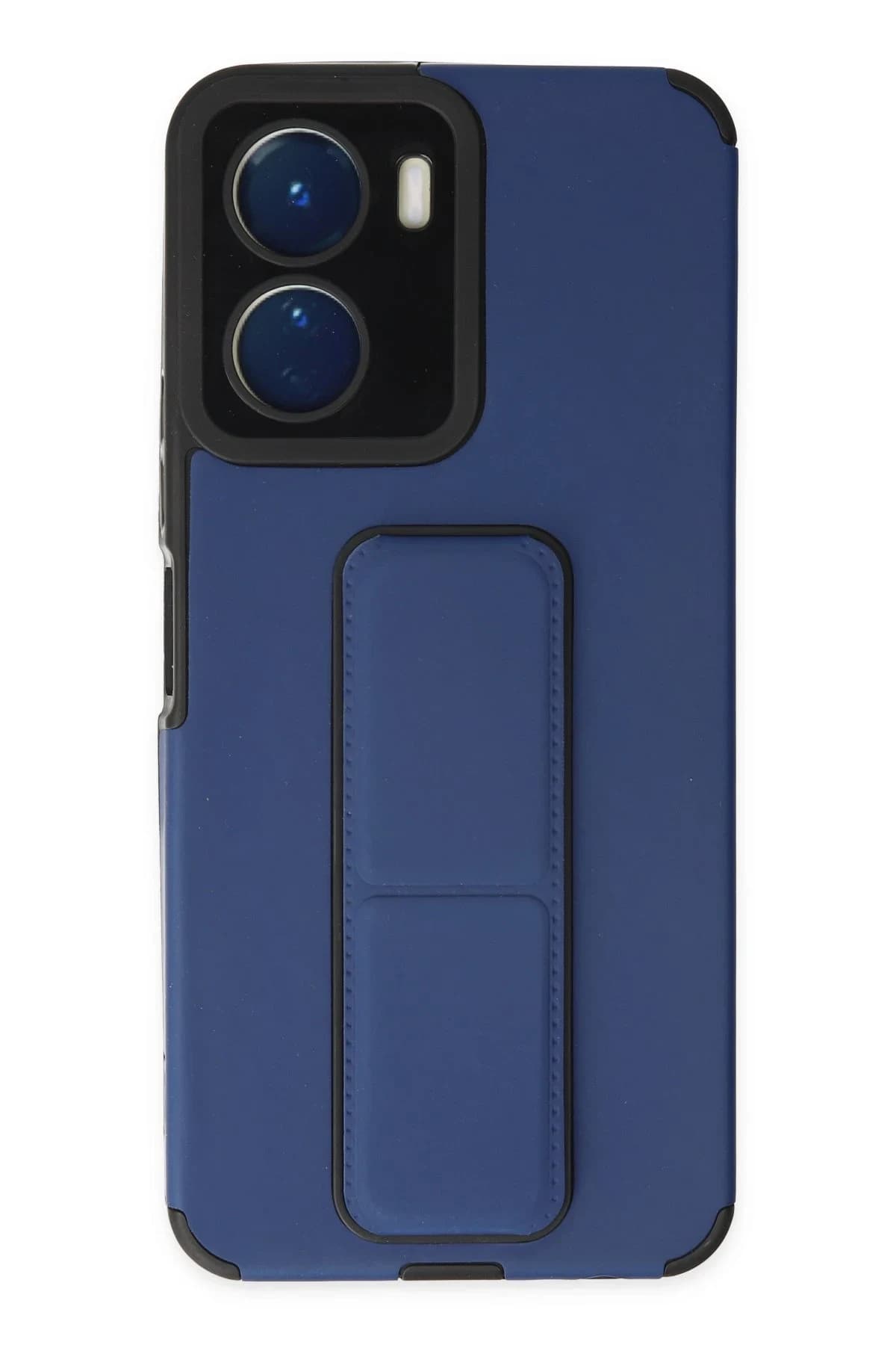 uryport Vivo Y16 Kılıf Mega Standlı Silikon - Mavi