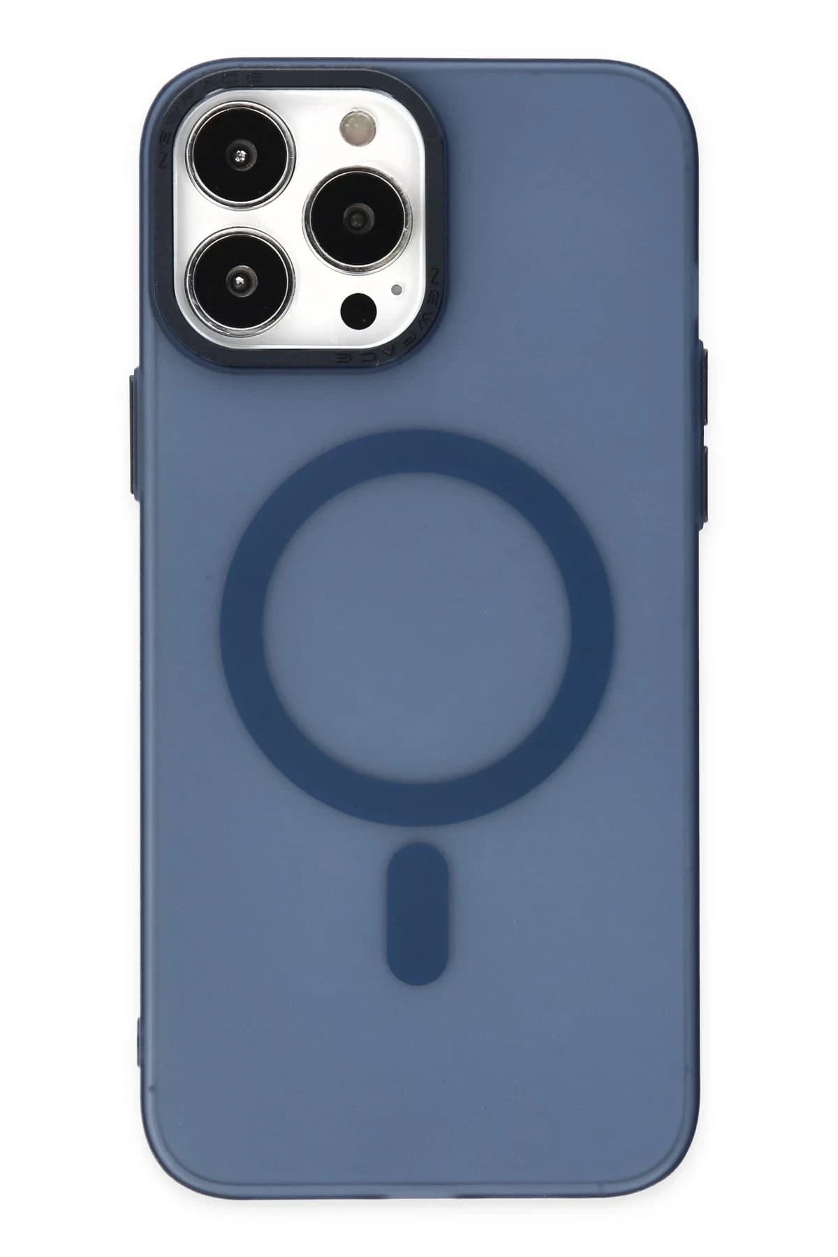 uryport Apple iPhone 14 Pro Max Kılıf Lodos Magneticsafe Mat Kapak - Mavi