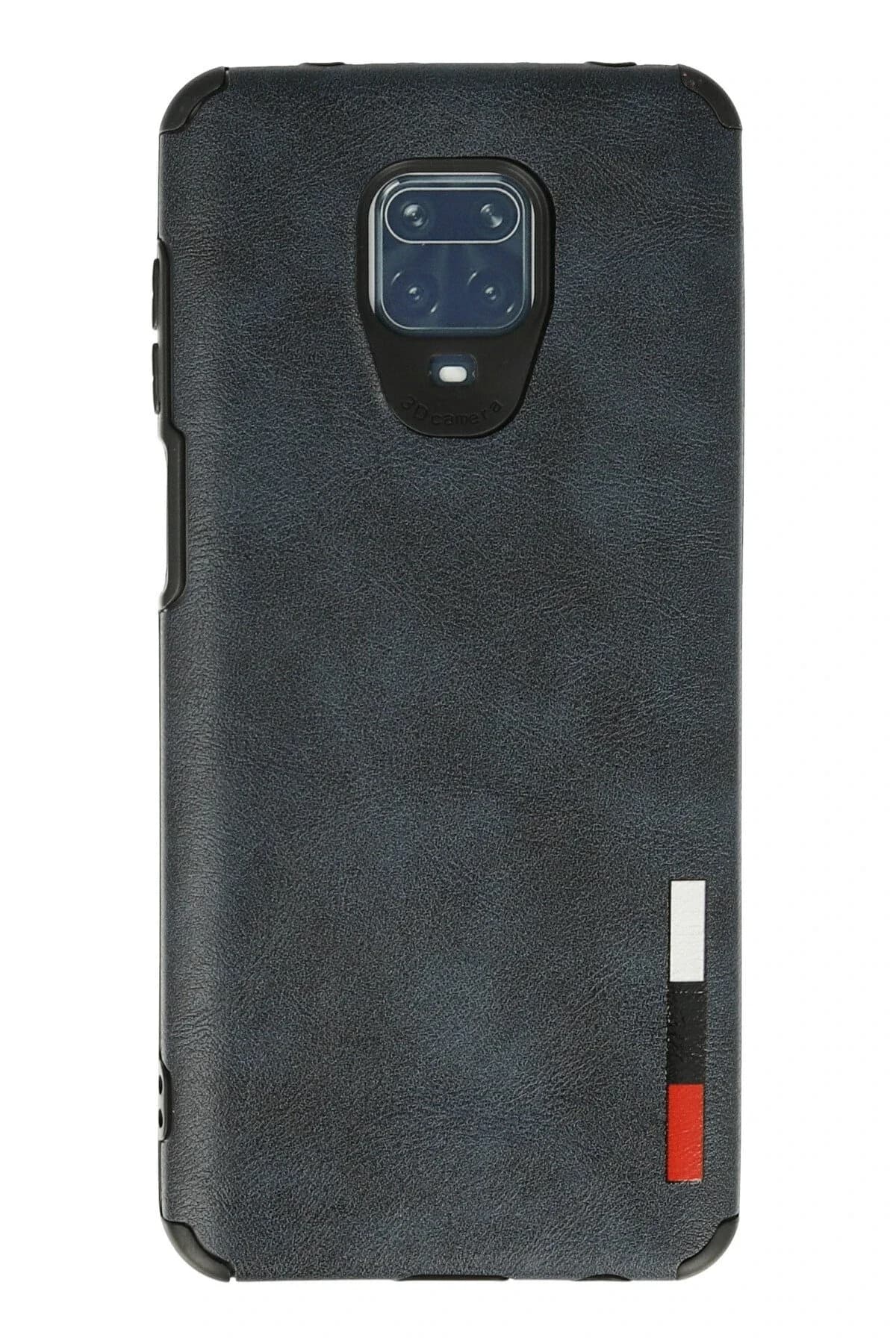 uryport Xiaomi Redmi Note 9 Pro Kılıf Loop Deri Silikon - Lacivert