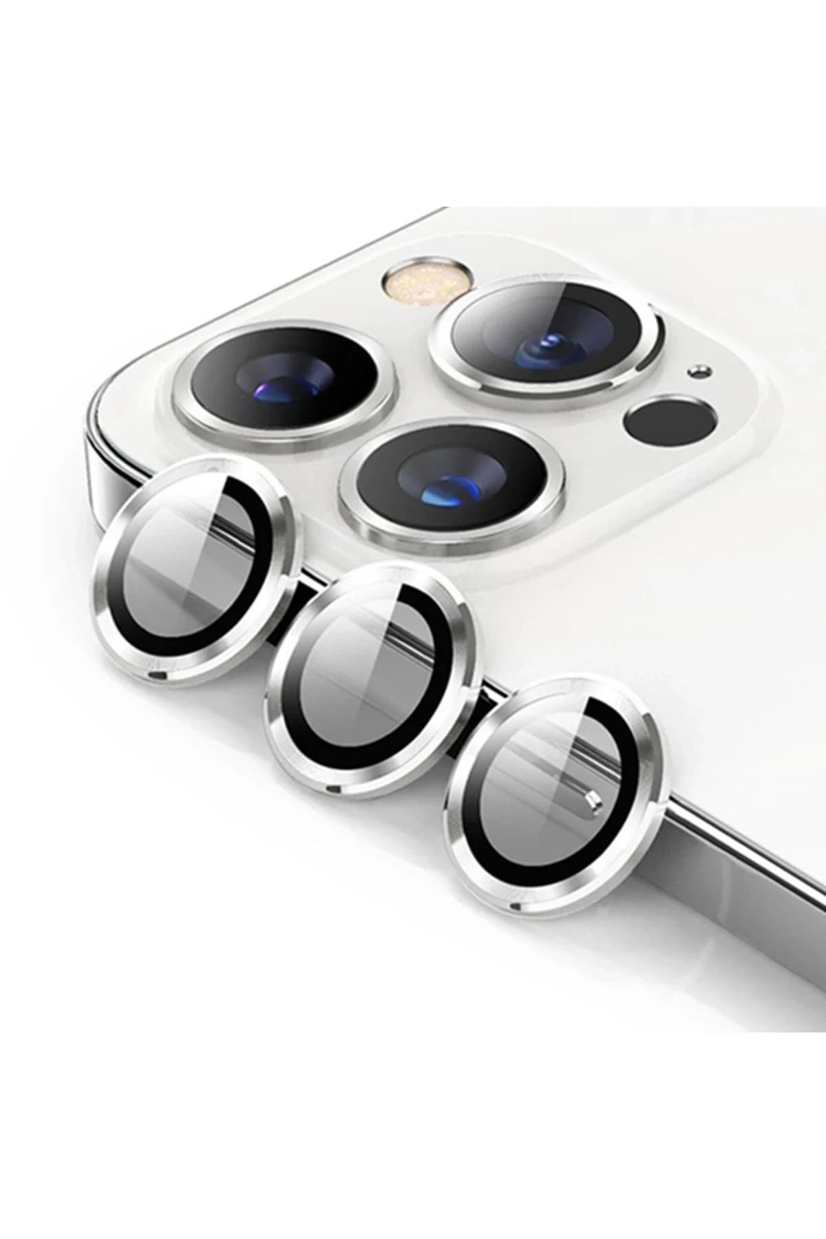 uryport Apple iPhone 12 Pro Max Valdez Metal Kamera Lens - Gümüş