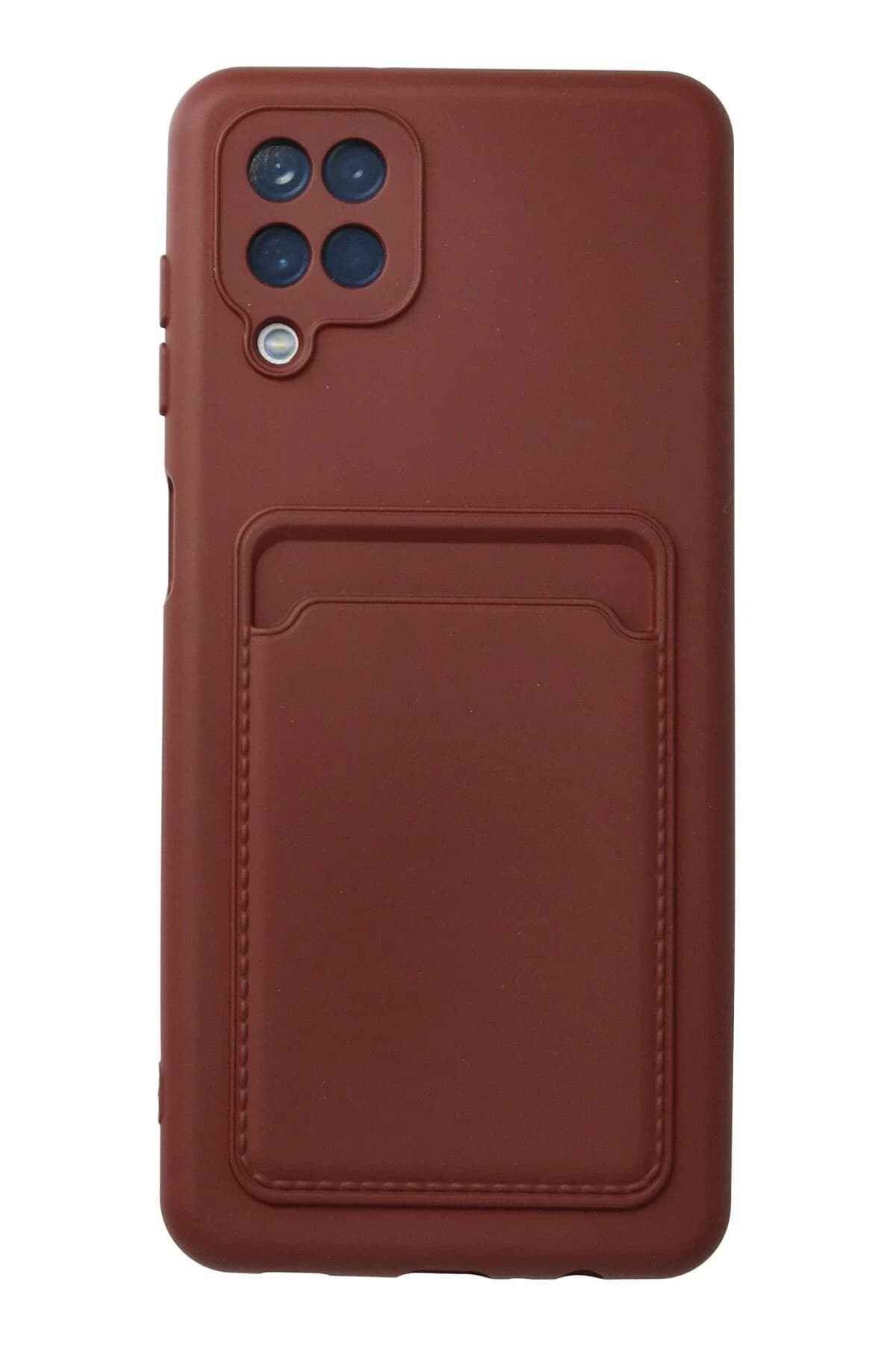 uryport Samsung Galaxy A12 Kılıf Kelvin Kartvizitli Silikon - Bordo