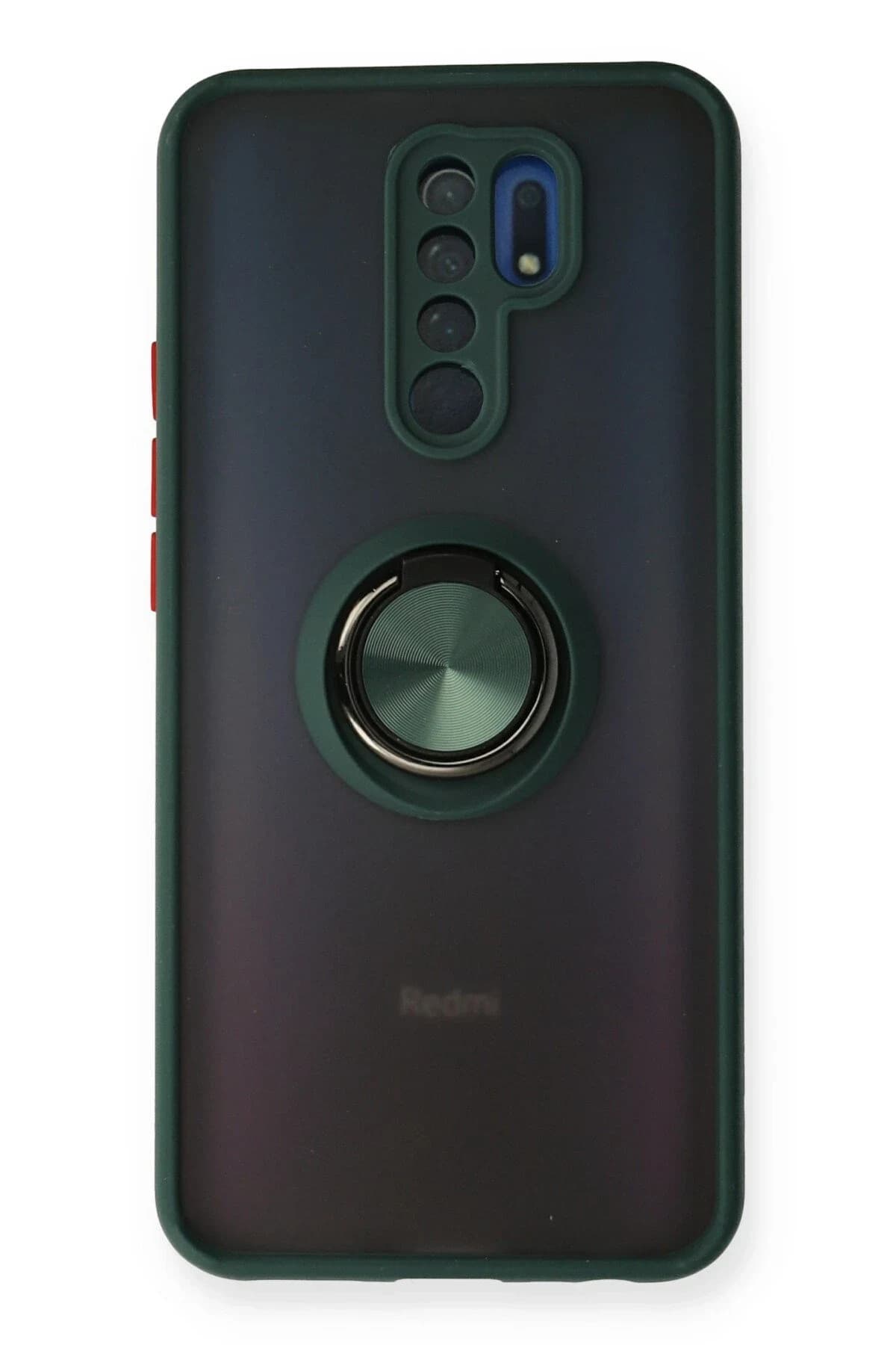 uryport Xiaomi Redmi 9 Kılıf Montreal Yüzüklü Silikon Kapak - Yeşil
