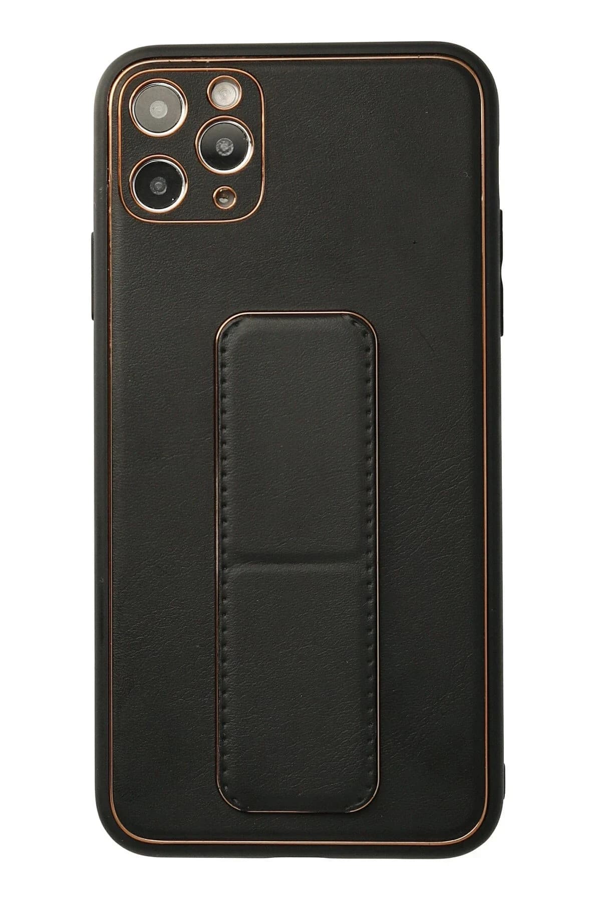uryport Apple iPhone 11 Pro Max Kılıf Coco Deri Standlı Kapak - Siyah