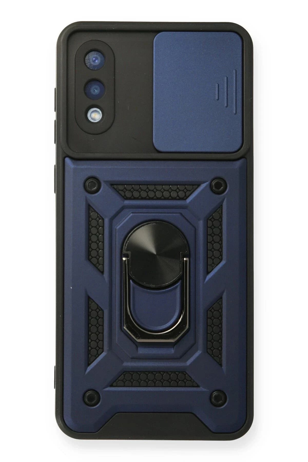 uryport Samsung Galaxy A02 Kılıf Pars Lens Yüzüklü Silikon - Lacivert