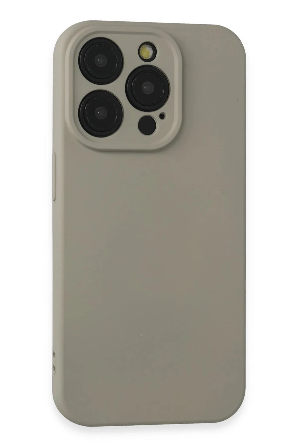 uryport Apple iPhone 15 Pro Kılıf Nano içi Kadife Silikon - Titan Gri