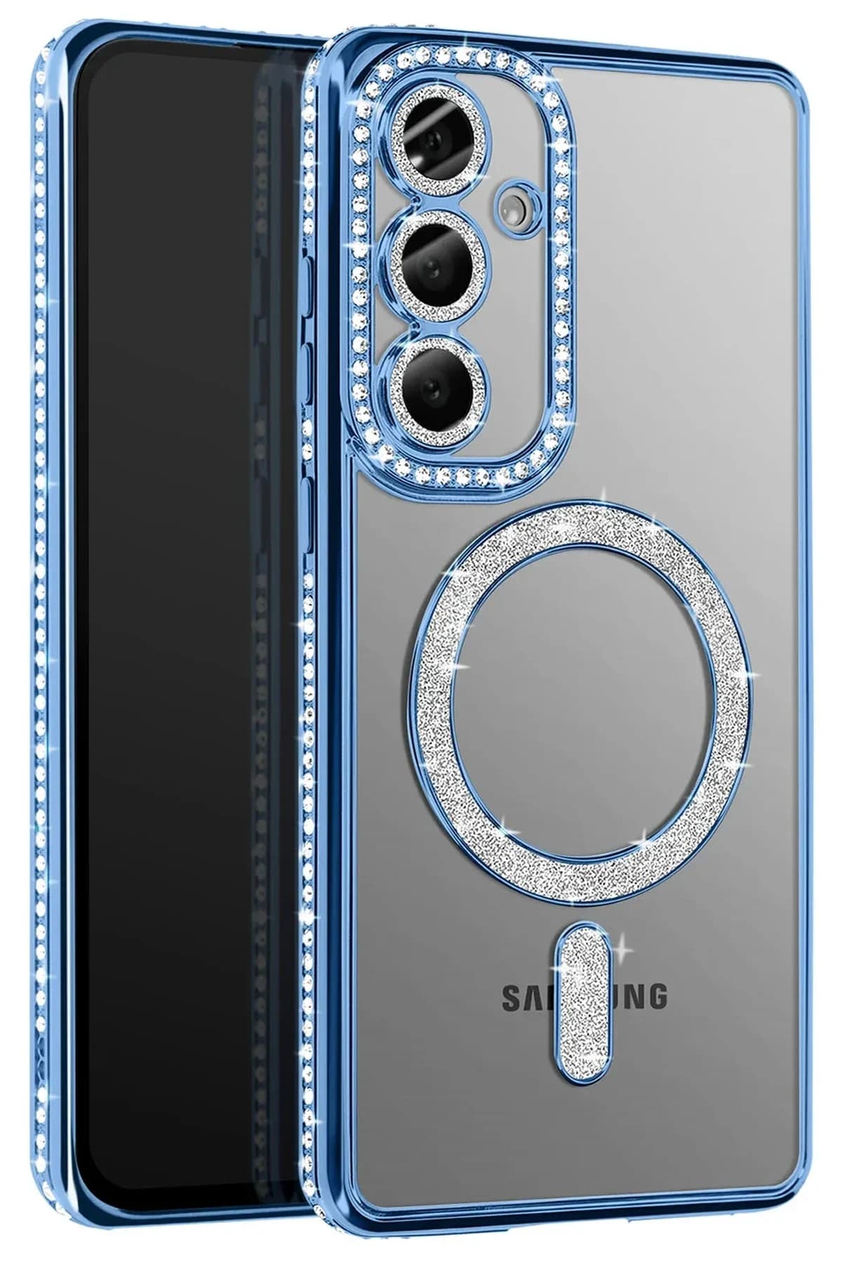 uryport Samsung Galaxy A57 5G Joke Simli Magneticsafe Kılıf - Mavi