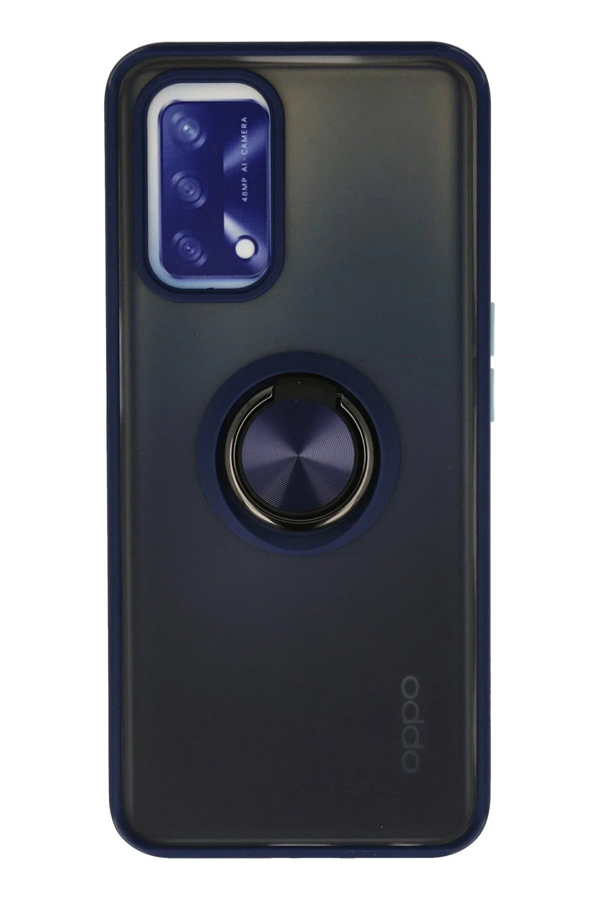 uryport Oppo A74 4G Kılıf Montreal Yüzüklü Silikon Kapak - Lacivert