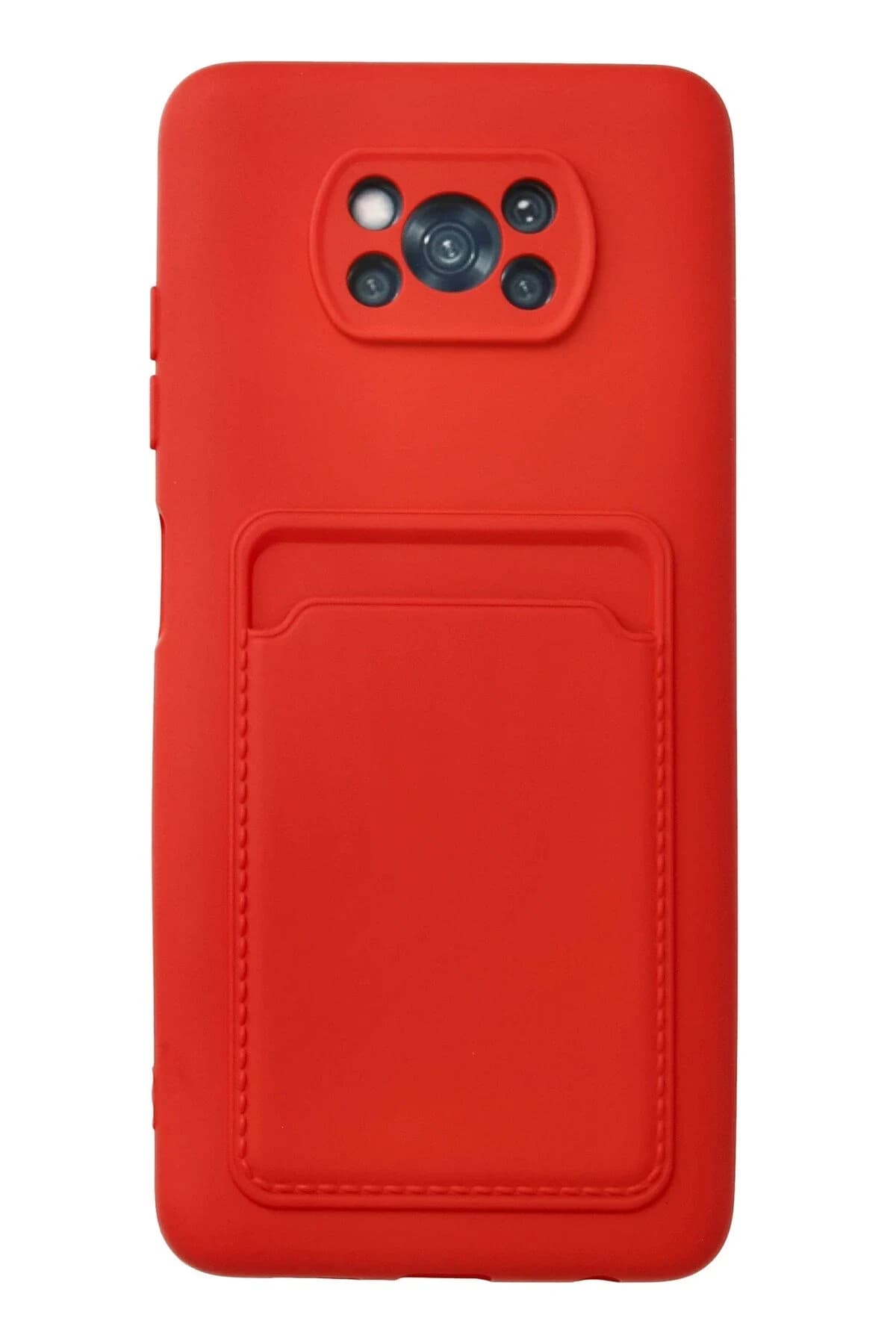 uryport Xiaomi Pocophone X3 Kılıf Kelvin Kartvizitli Silikon - Kırmızı