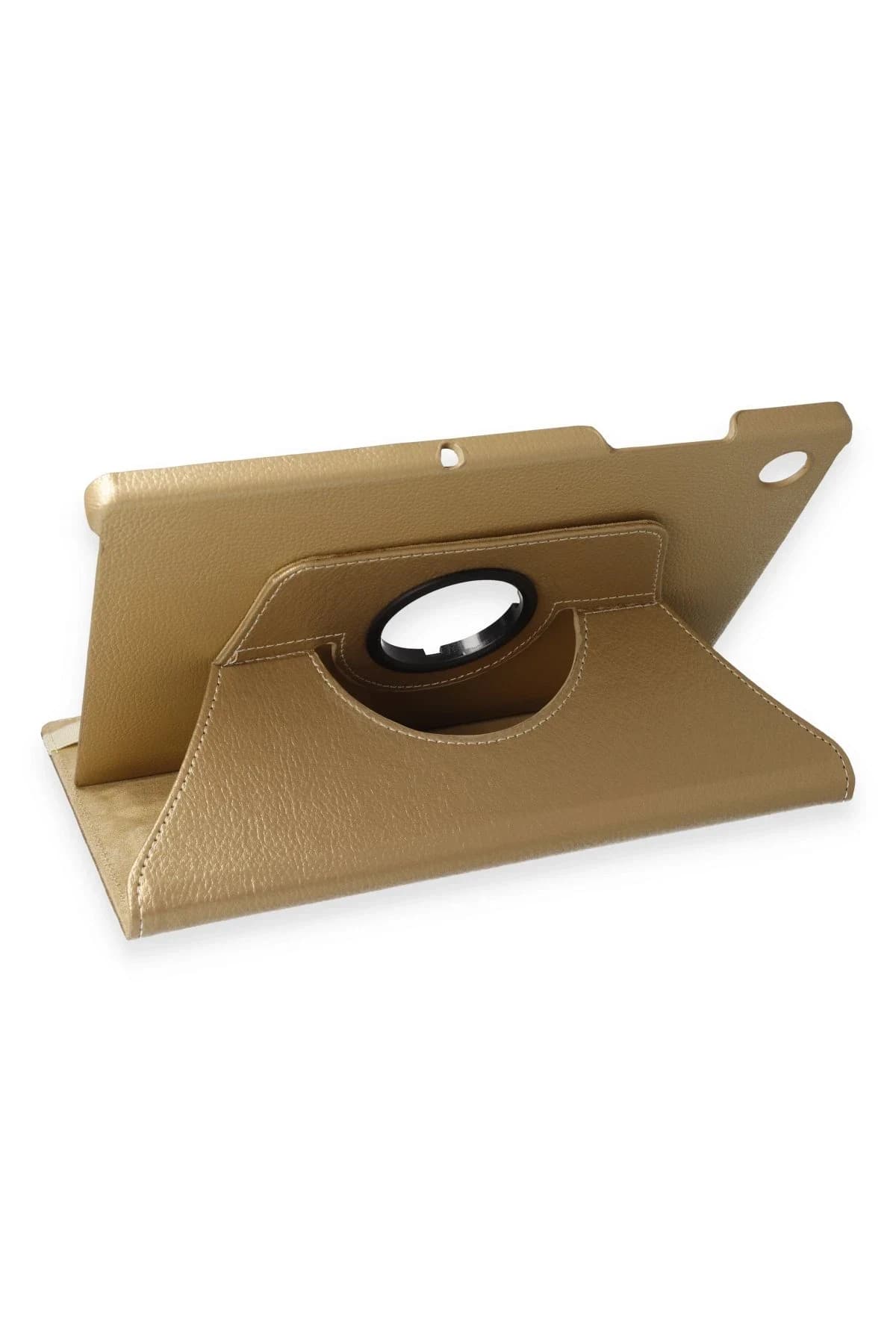 uryport Samsung Galaxy X200 Tab A8 10.5 Kılıf 360 Tablet Deri Kılıf - Gold