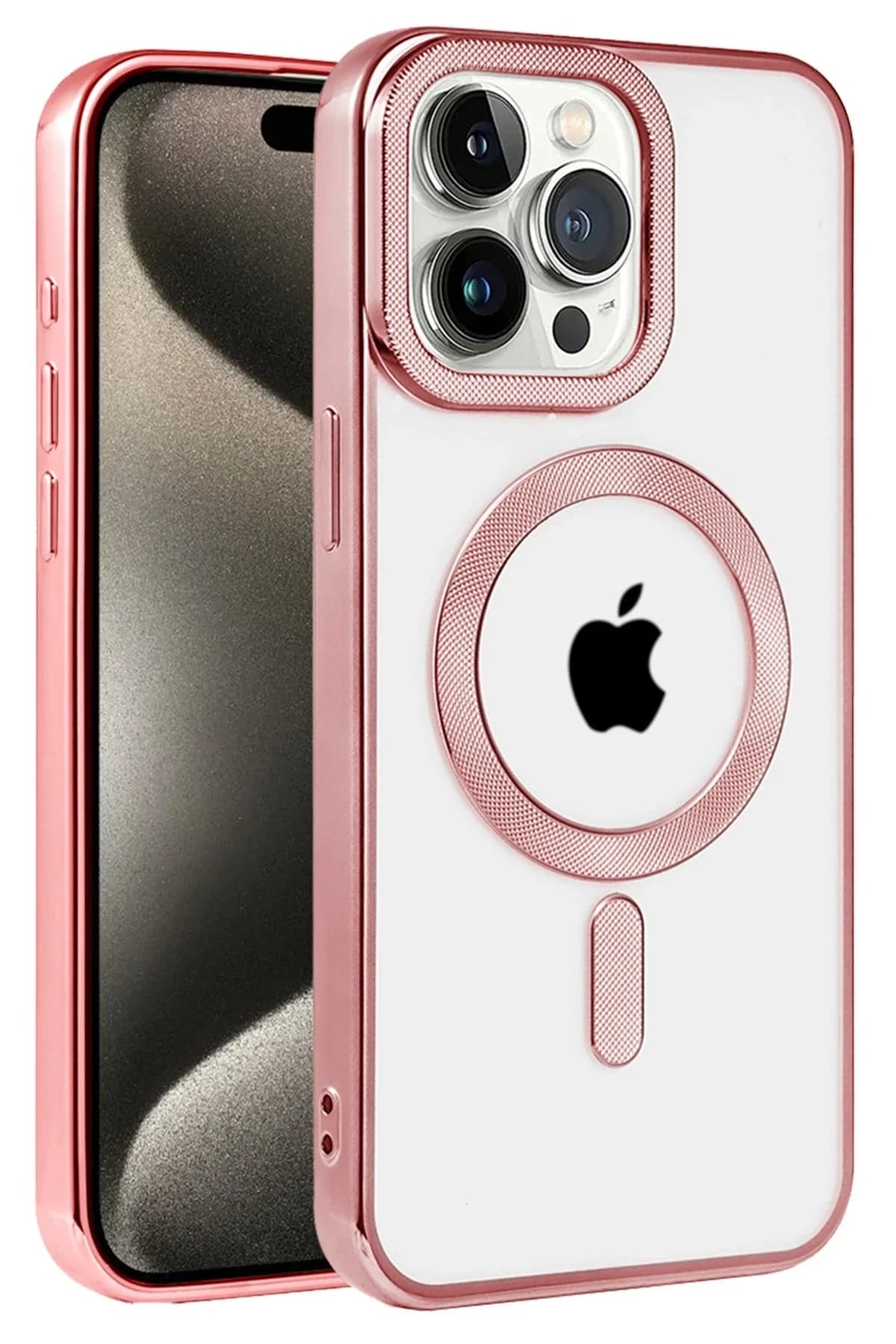 uryport Apple iPhone 15 Pro Kılıf Kronos Magsafe Kapak - Rose Gold