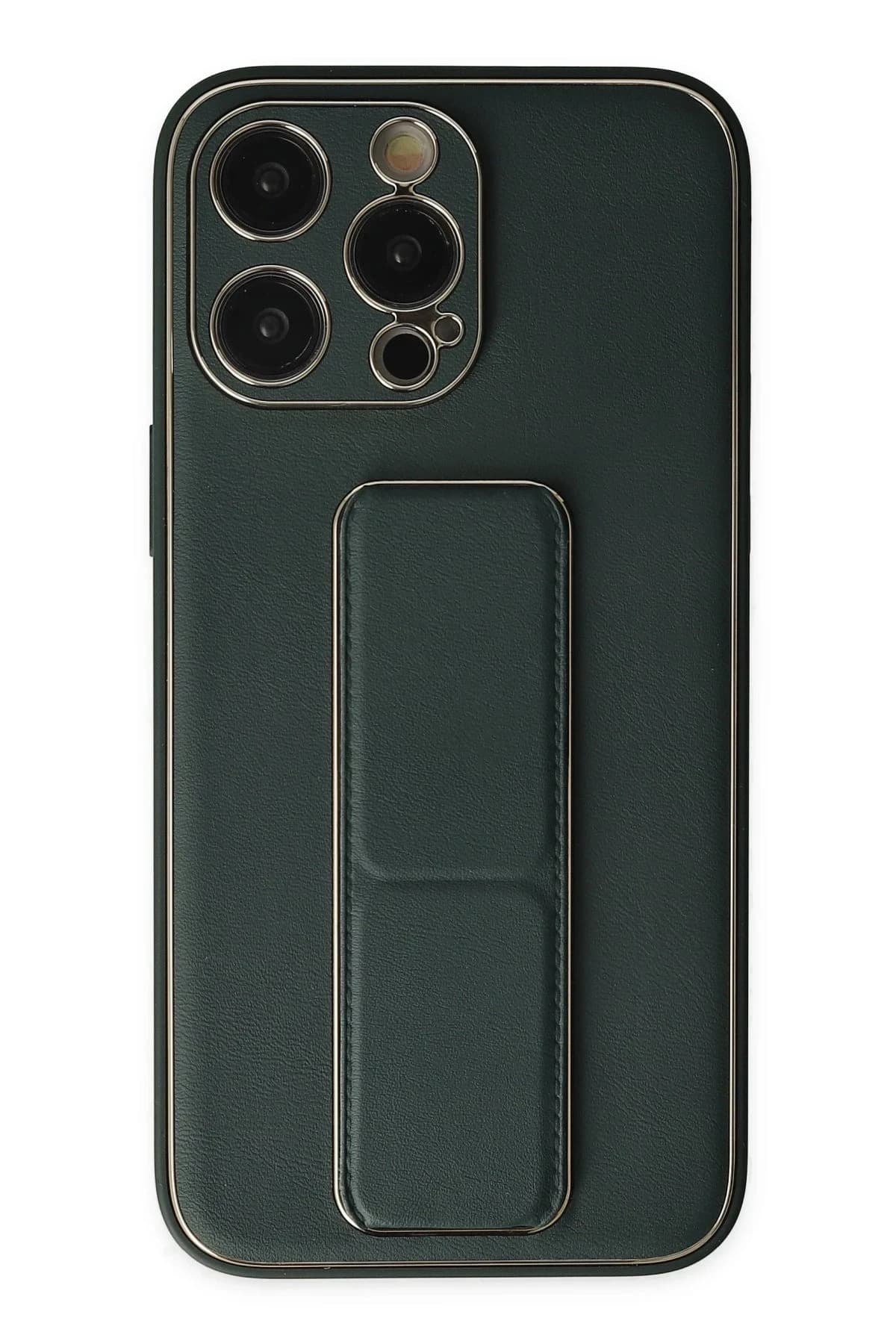 uryport Apple iPhone 14 Pro Kılıf Coco Deri Standlı Kapak - Yeşil