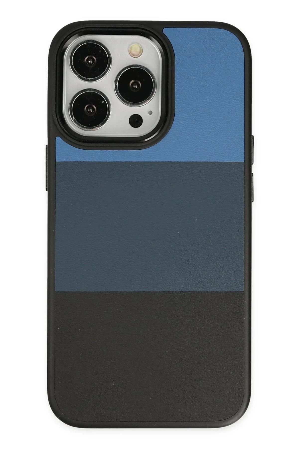 uryport Apple iPhone 14 Pro Max Kılıf King Kapak - Mavi-Siyah