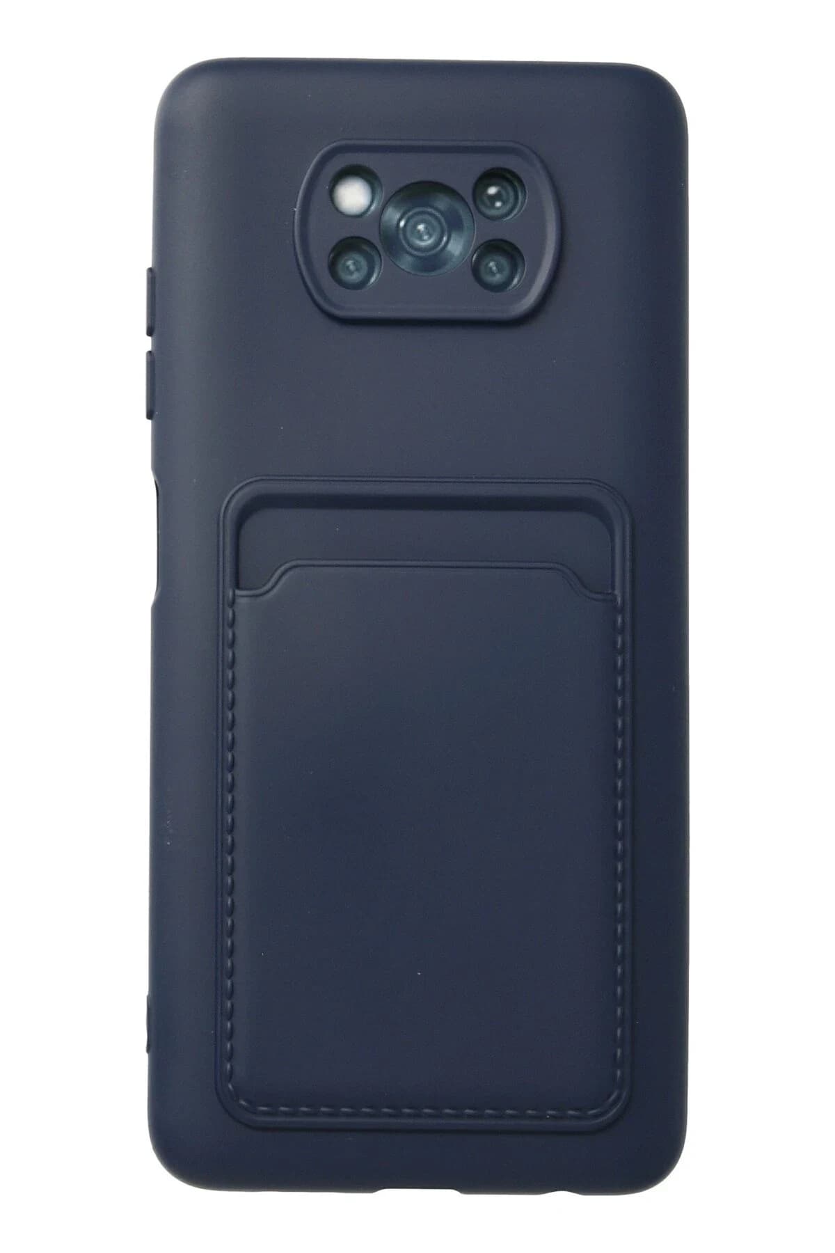 uryport Xiaomi Pocophone X3 Kılıf Kelvin Kartvizitli Silikon - Lacivert