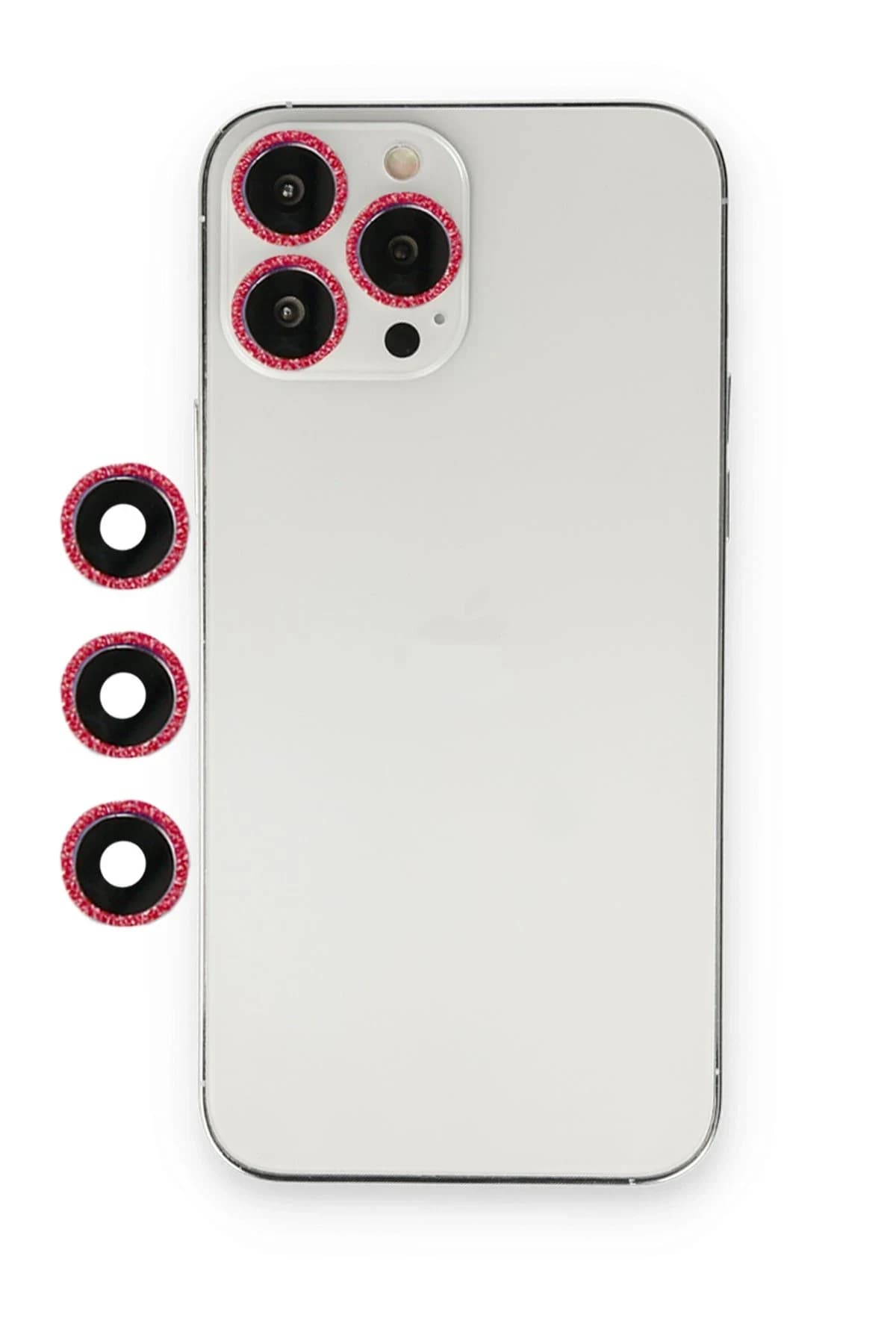 uryport Apple iPhone 14 Pro Max Shine Kamera Lens - Kırmızı