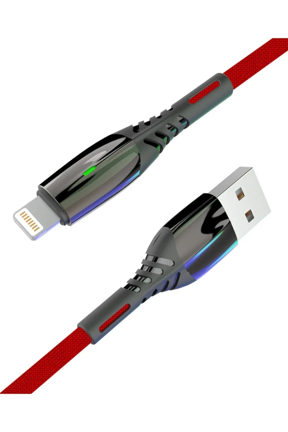 Konfulon S92 Ledli Lightning Kablo iphone Uyumlu 1M 3A - Kırmızı