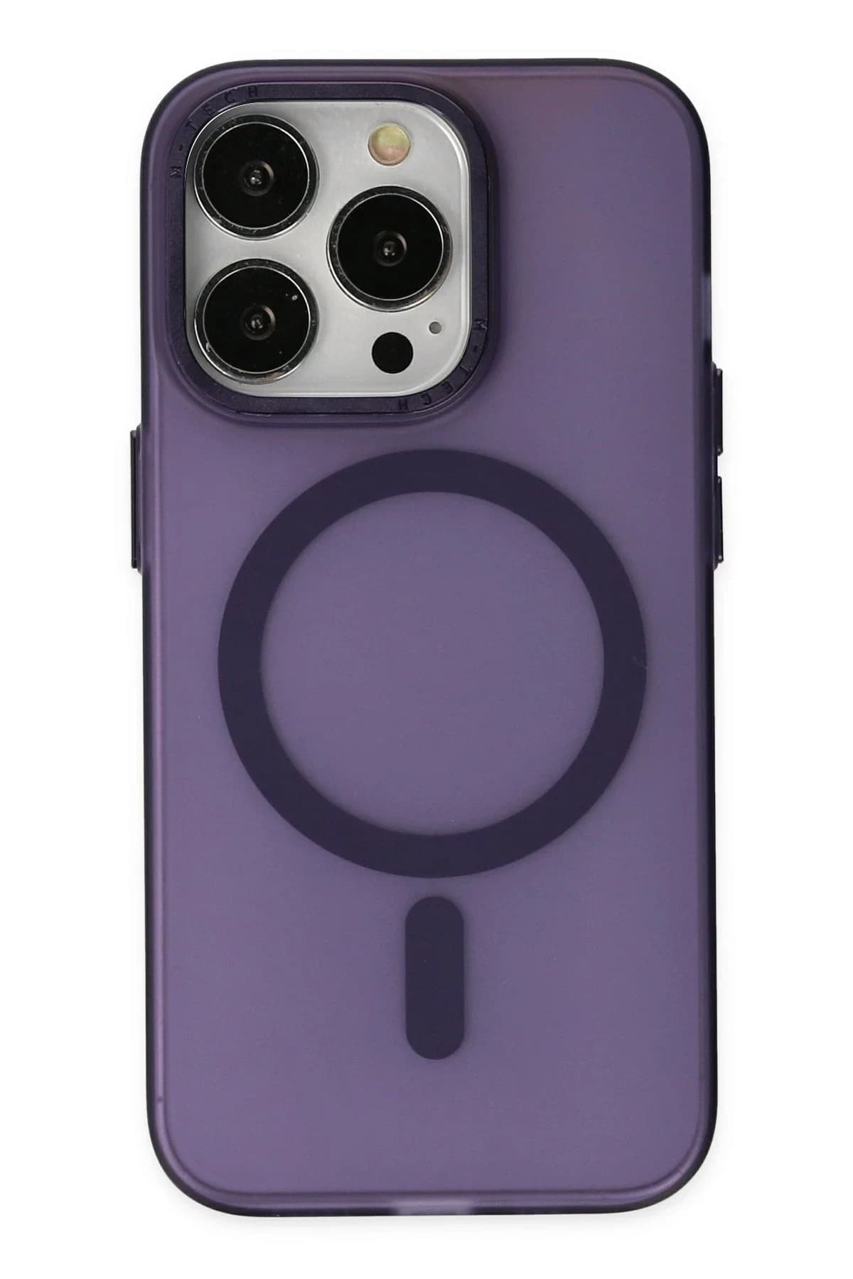 uryport Apple iPhone 14 Pro Kılıf Lodos Magneticsafe Mat Kapak - Mor