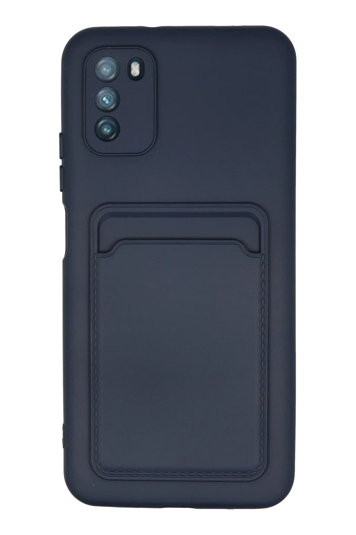 uryport Xiaomi Pocophone M3 Kılıf Kelvin Kartvizitli Silikon - Lacivert
