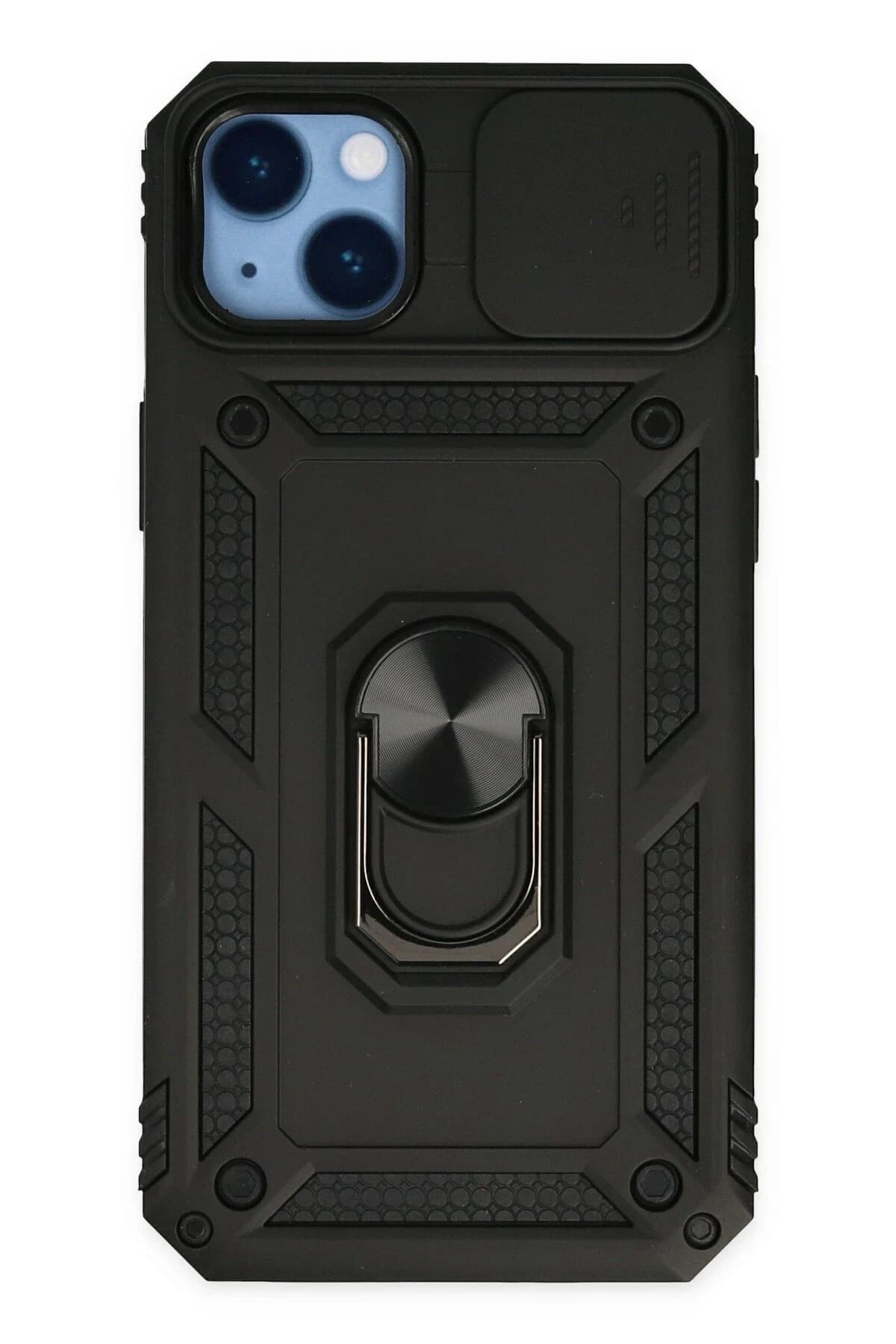 uryport Apple iPhone 14 Plus Kılıf Pars Lens Yüzüklü Silikon - Siyah