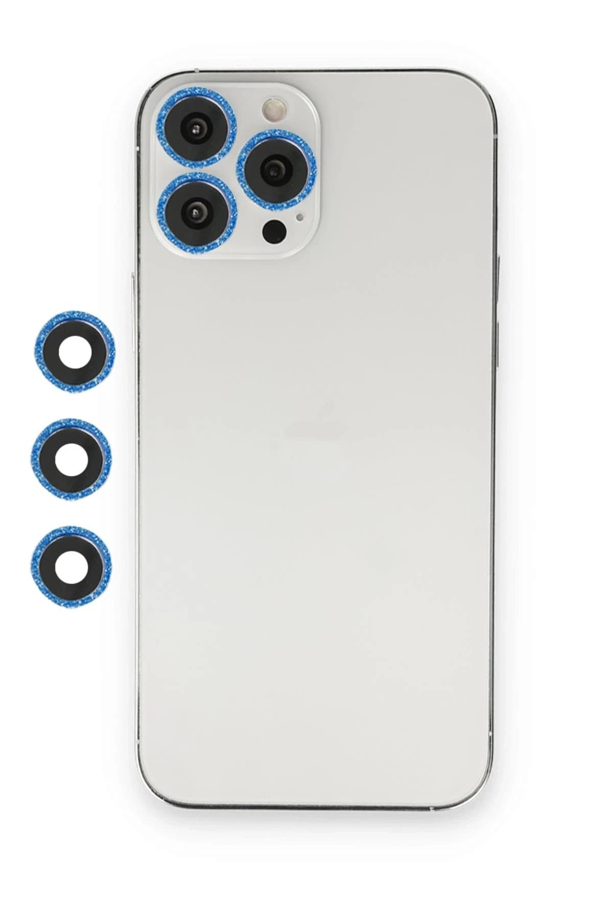 uryport Apple iPhone 14 Pro Max Shine Kamera Lens - Mavi