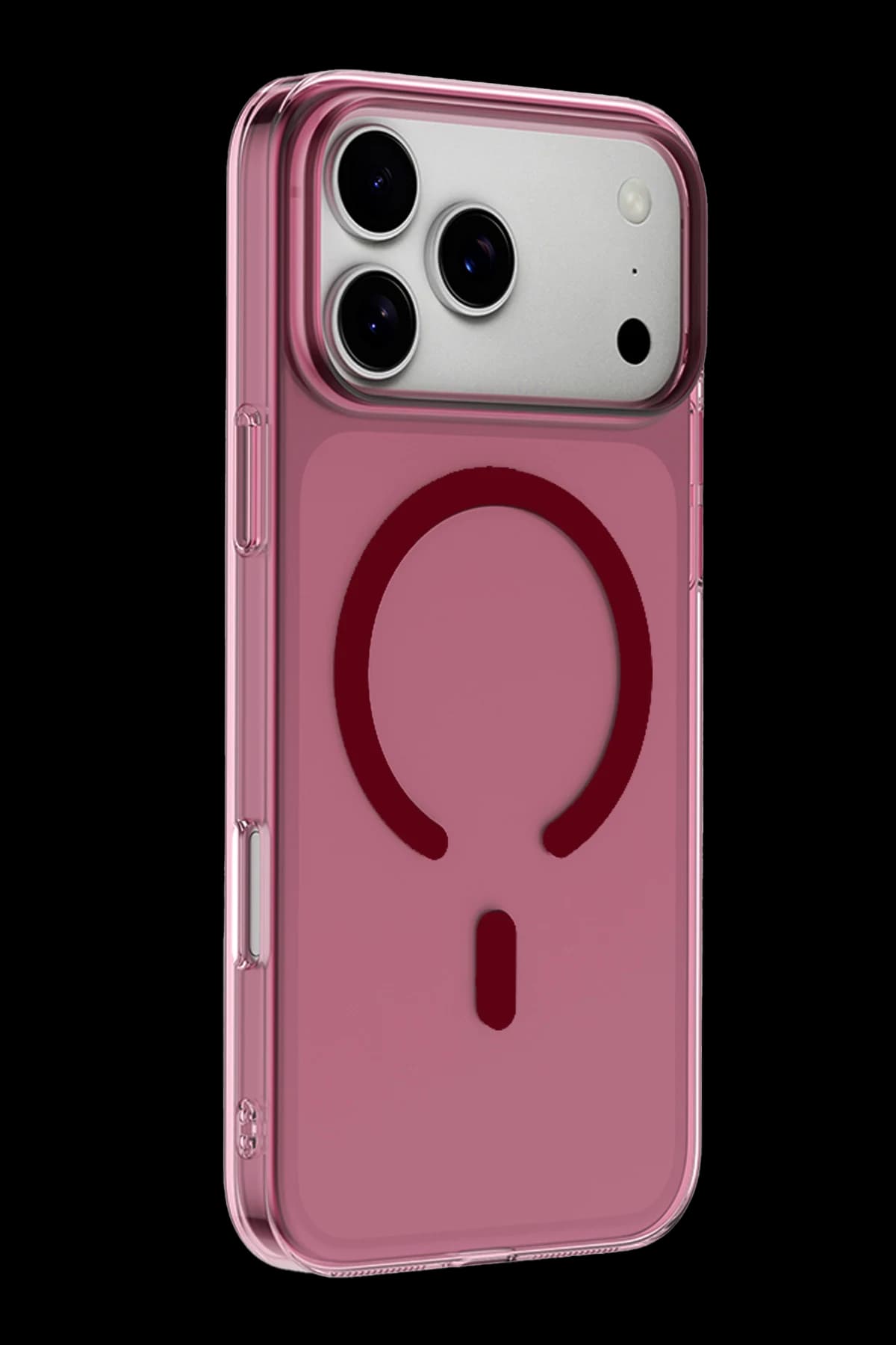 uryport Apple iPhone 18 Pro Max Combo Sert Şeffaf Magsafe Kapak - Bordo
