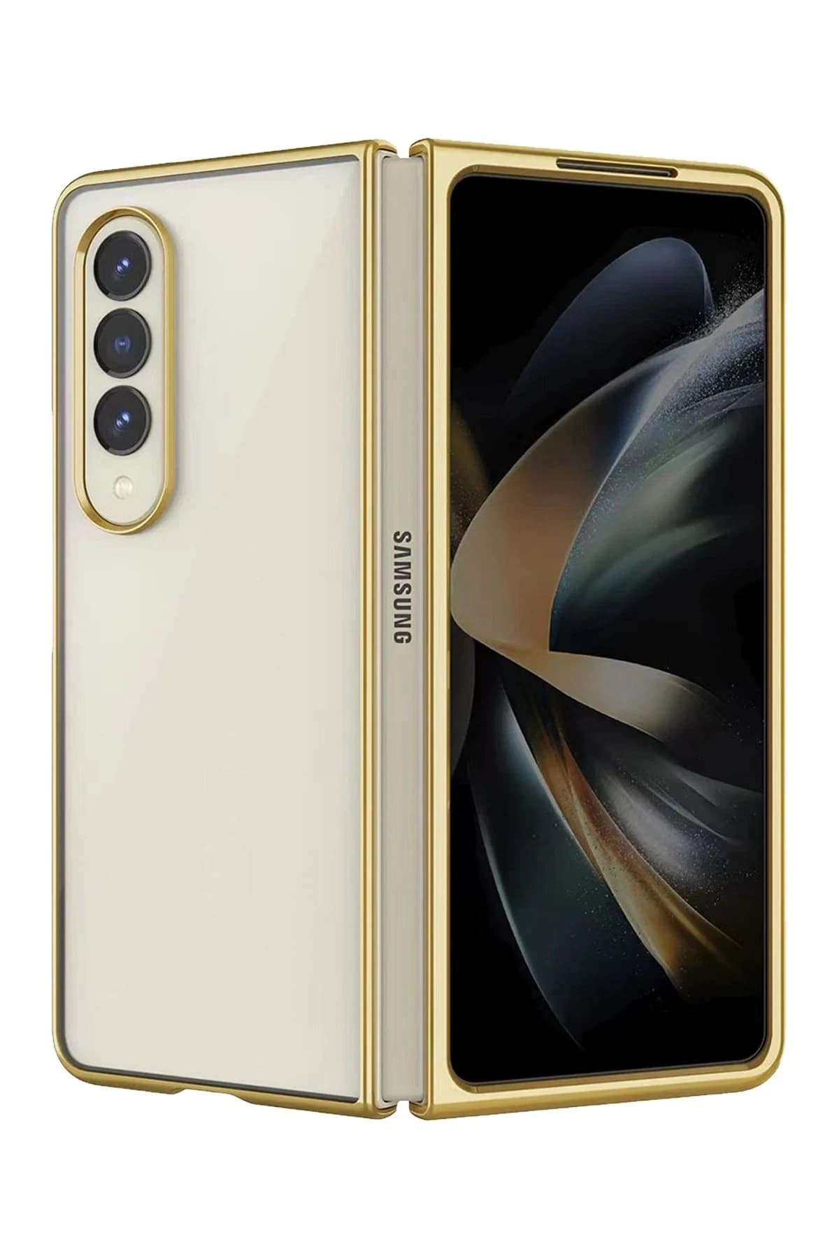 uryport Samsung Galaxy Z Fold 4 Kılıf Fold Element Kapak - Gold