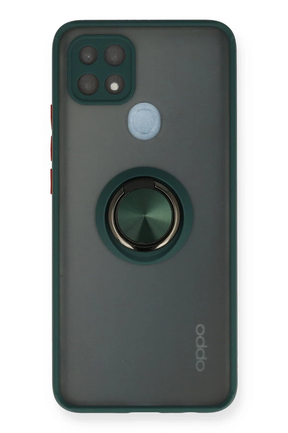 uryport Oppo A15 Kılıf Montreal Yüzüklü Silikon Kapak - Yeşil
