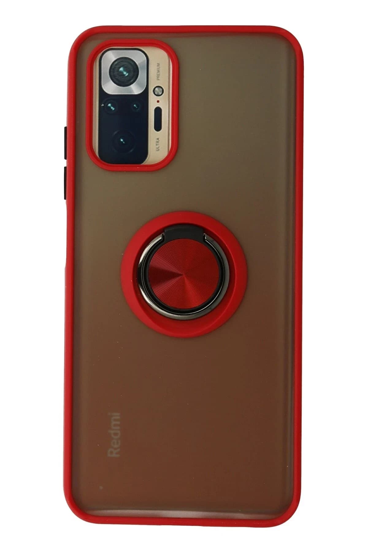 uryport Xiaomi Redmi Note 10 Kılıf Montreal Yüzüklü Silikon Kapak - Kırmızı