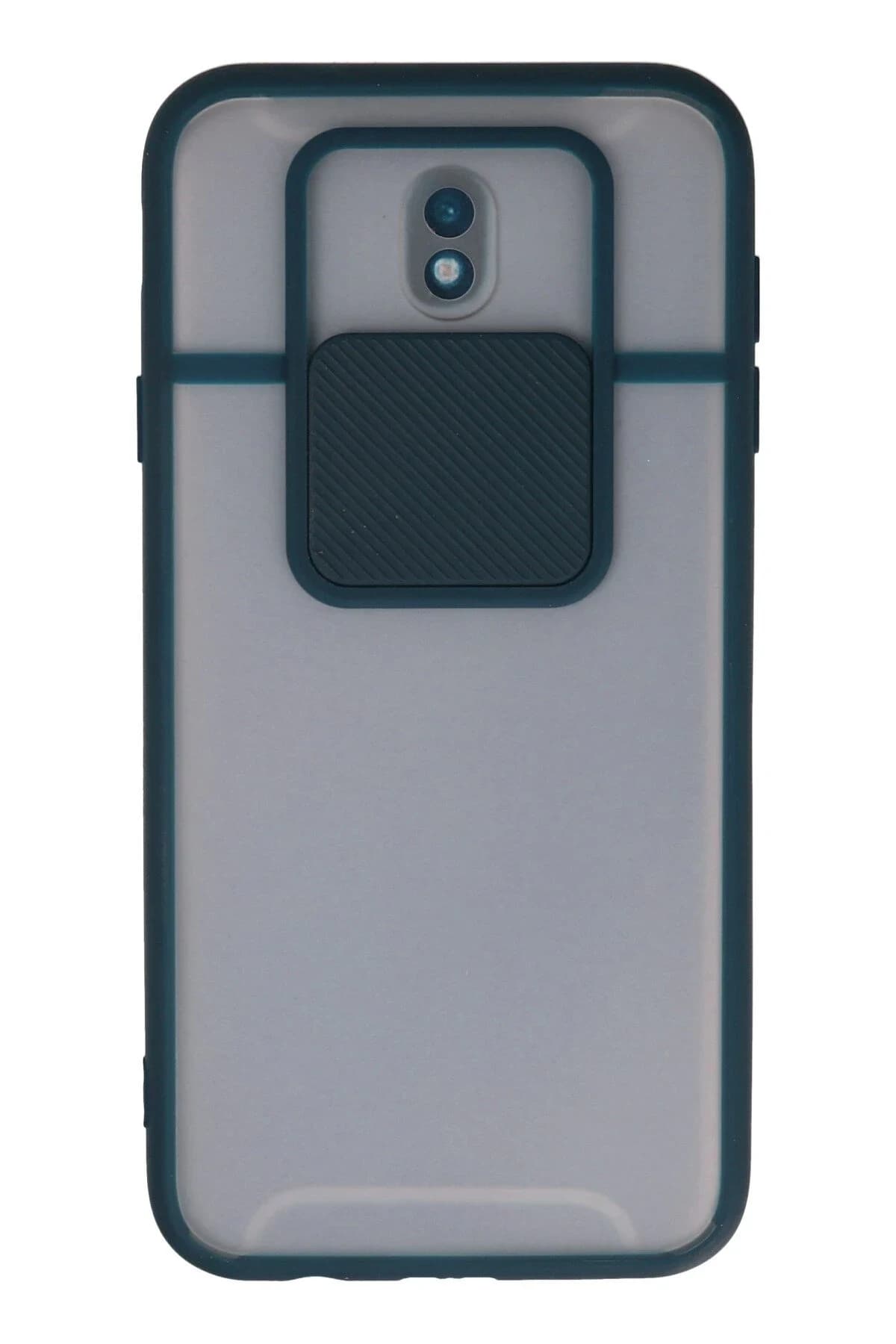 uryport Samsung Galaxy J7 Pro / J730 Kılıf Palm Buzlu Kamera Sürgülü Silikon - Yeşil