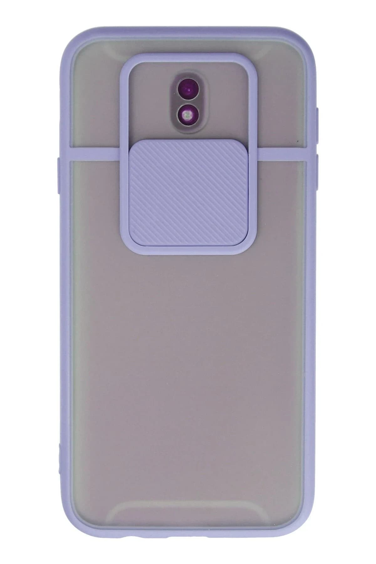 uryport Samsung Galaxy J7 Pro / J730 Kılıf Palm Buzlu Kamera Sürgülü Silikon - Lila