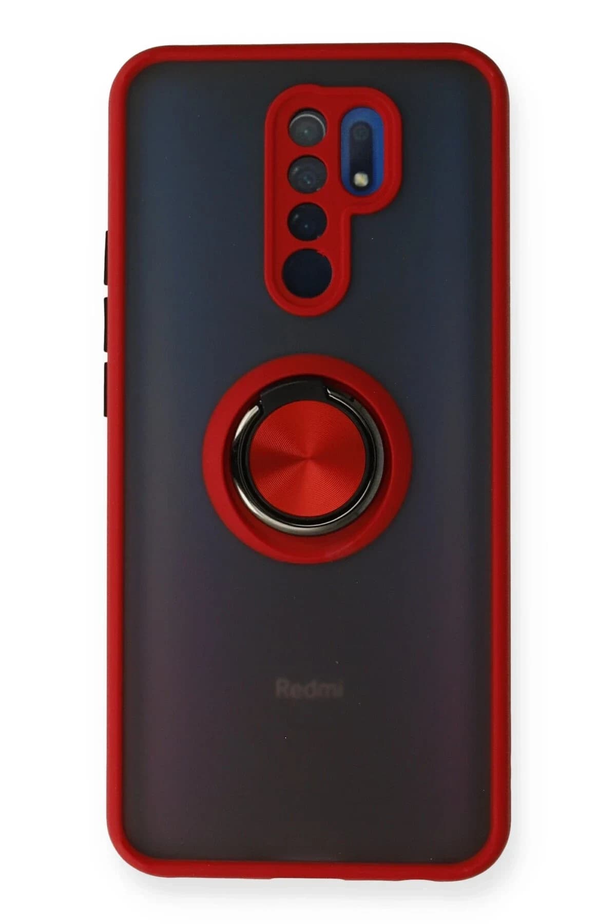 uryport Xiaomi Redmi 9 Kılıf Montreal Yüzüklü Silikon Kapak - Kırmızı