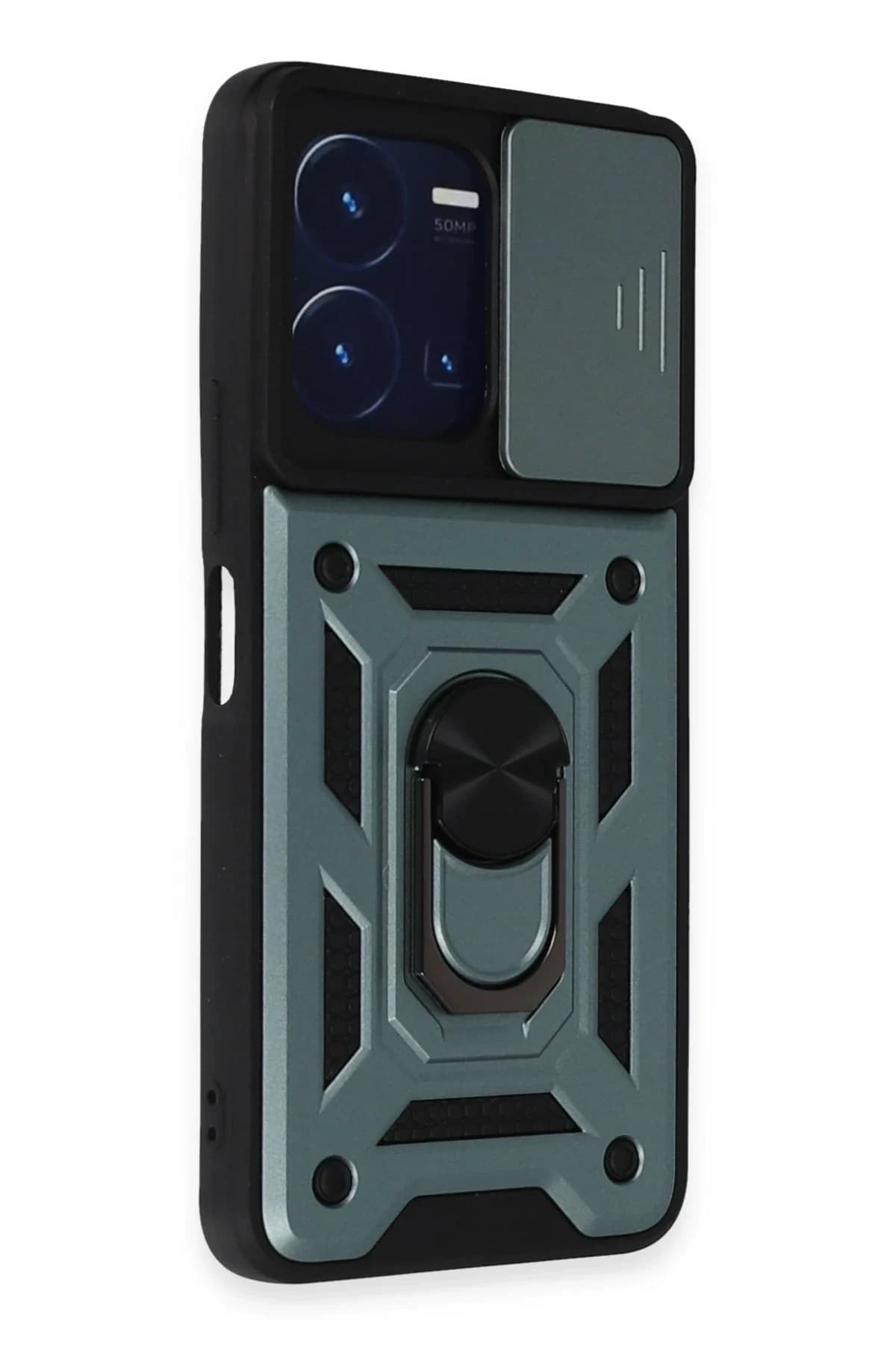 uryport Vivo Y35 Kılıf Pars Lens Yüzüklü Silikon - Fazla
