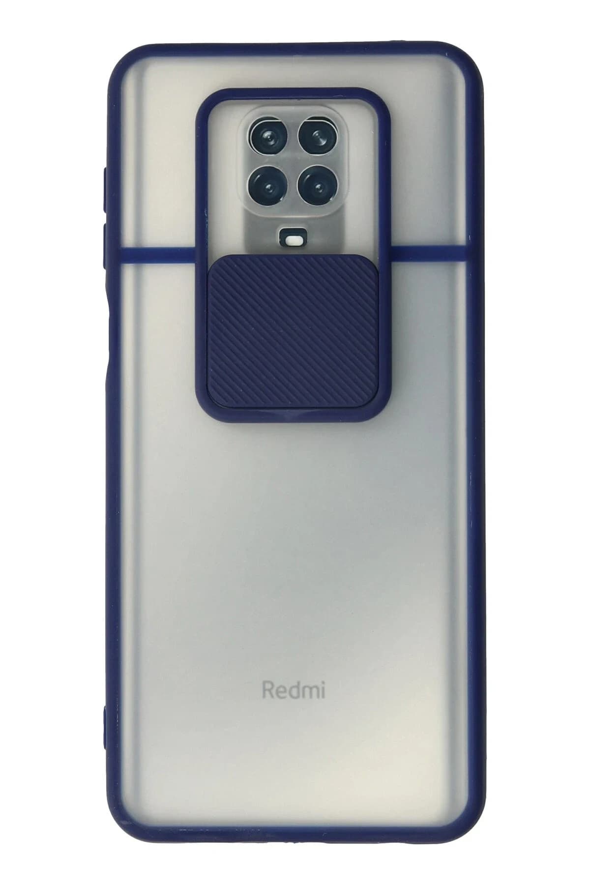 uryport Xiaomi Redmi Note 9 Pro Kılıf Palm Buzlu Kamera Sürgülü Silikon - Lacivert
